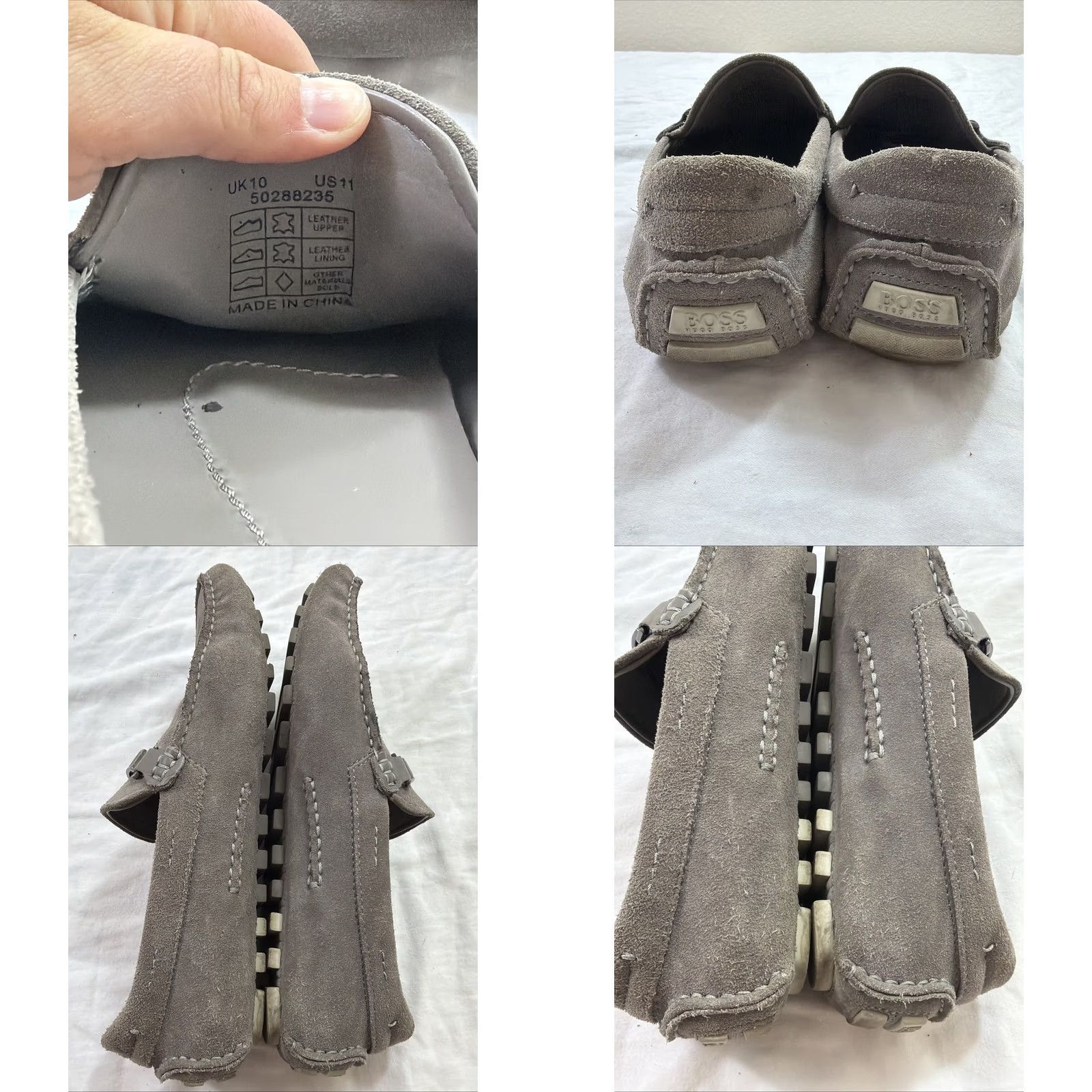 Hugo Boss HUGO BOSS Drimeto Moccasin Loafer Suede Leather Men’s Size 11 Grey Slip On Casual Loafers & Slip Ons Mens Size US 11 / EU 44 - 9 Thumbnail