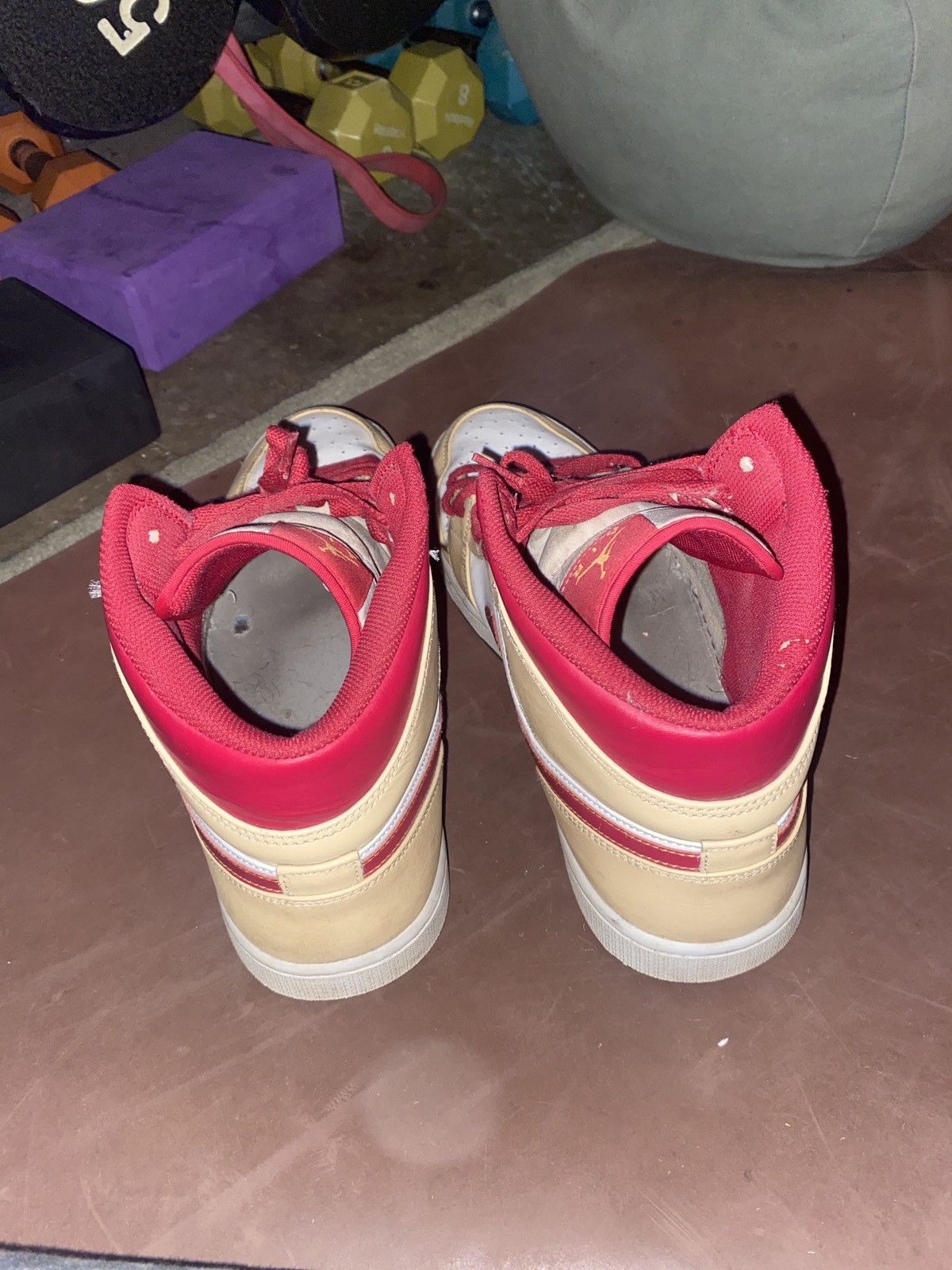 Jordan Brand High Top Jordan 1 Red White and Tan Size US 14 / EU 47 - 4 Thumbnail