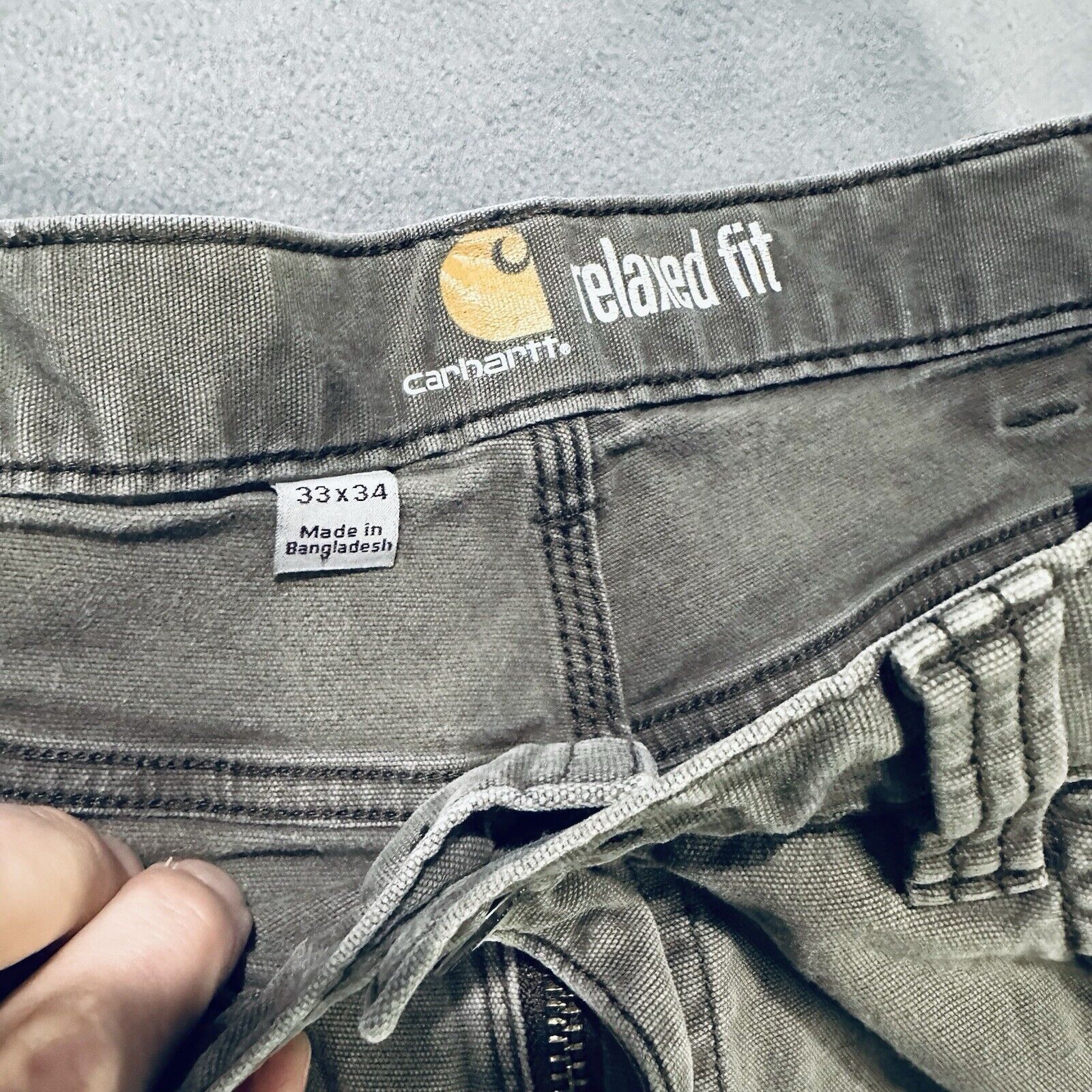 Carhartt Carharrt Pants 33xx34 Carpenter Work Construction Gray Size US 33 - 3 Thumbnail