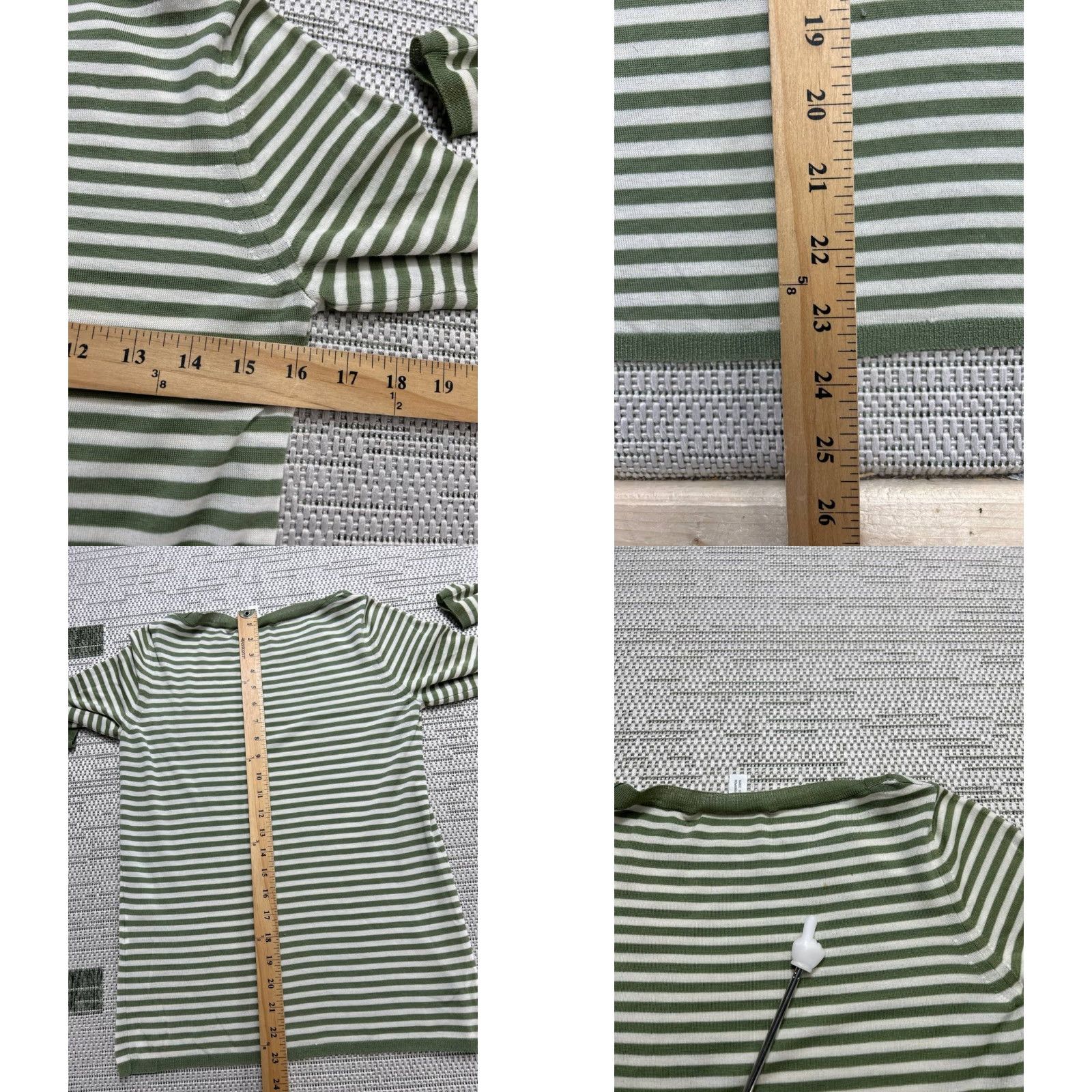 Max Mara Max Mara Shirt Womens S Green Wool Knit Pullover Striped Crew Neck Casual Knit Pullover 90s? Size S / US 4 / IT 40 - 8 Thumbnail
