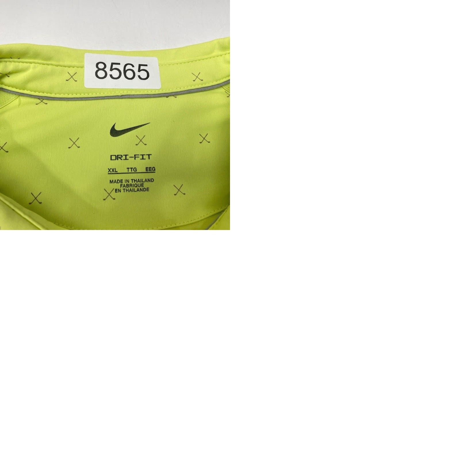 Nike Nike Dri Fit Polo Shirt Mens 2XL Neon Green All Over Print Golf Clubs 8565 Size US XXL / EU 58 / 5 - 9 Thumbnail