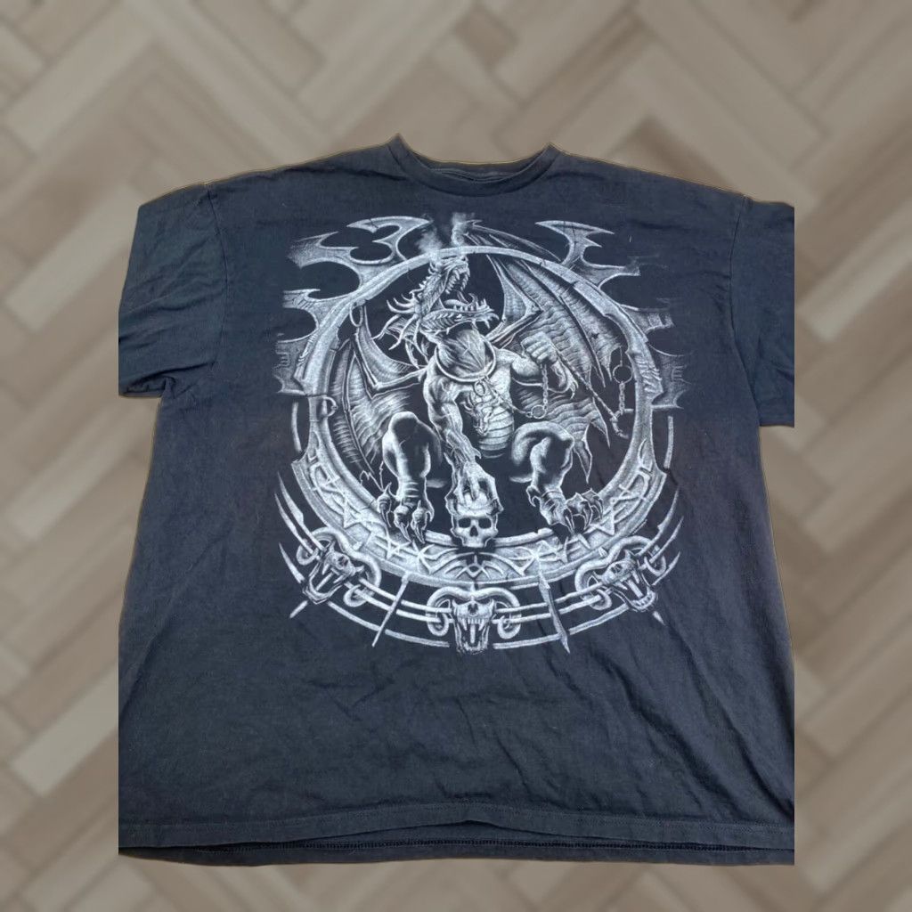 Liquid Blue VINTAGE Liquid Blue Dragon Catcher T Shirt Mens 3XL Black 2001 Y2K Dragon Catcher T Shirt Mens 3XL Black Vintage Size US XXL / EU 58 / 5 - 1 Thumbnail