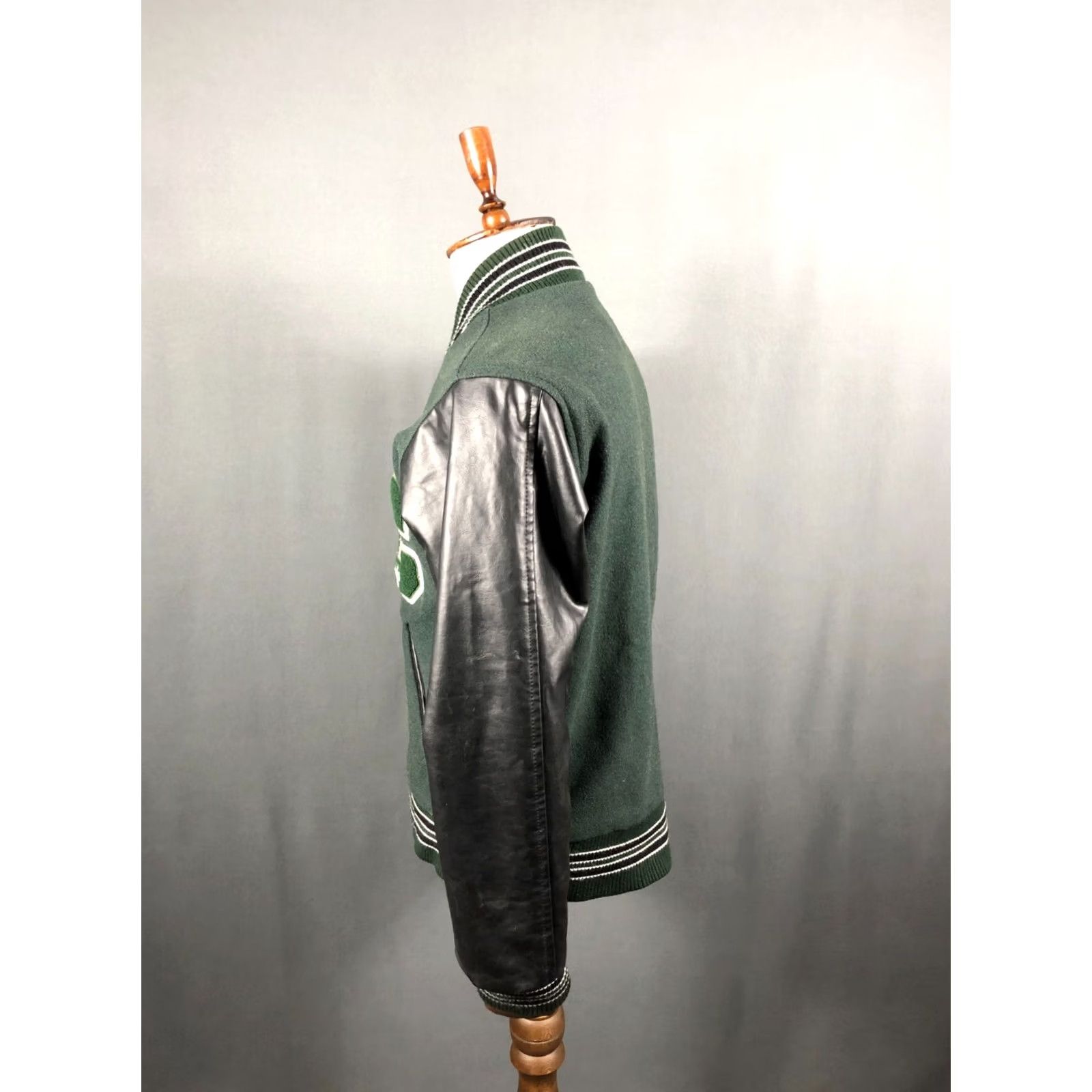 Vintage Awards USA Varsity Jacket Melton Wool Green Men M Vintage US Made Size US M / EU 48-50 / 2 - 2 Thumbnail
