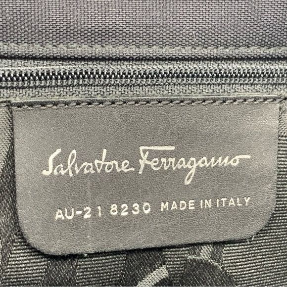 Salvatore Ferragamo Salvatore Ferragamo Nylon Chain Tote Shoulder Bag in Black Size ONE SIZE - 10 Thumbnail