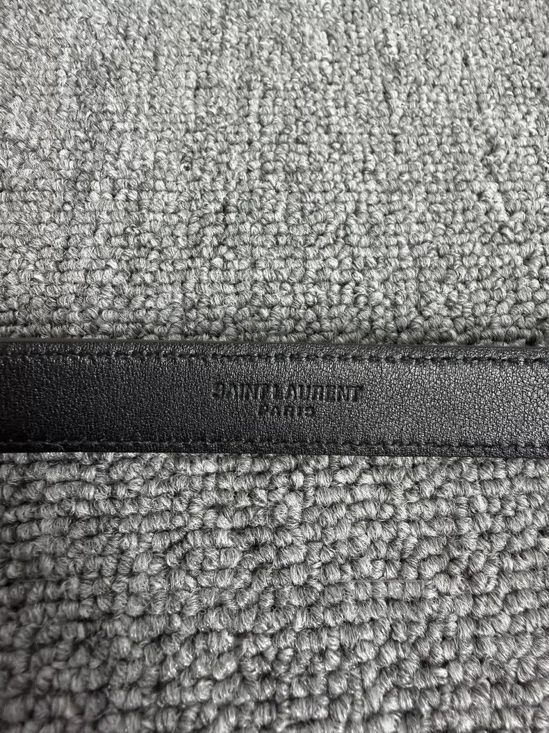 Saint Laurent Paris Saint Laurent Paris size 95 Black Grained Leather Square Bu Size ONE SIZE - 6 Thumbnail