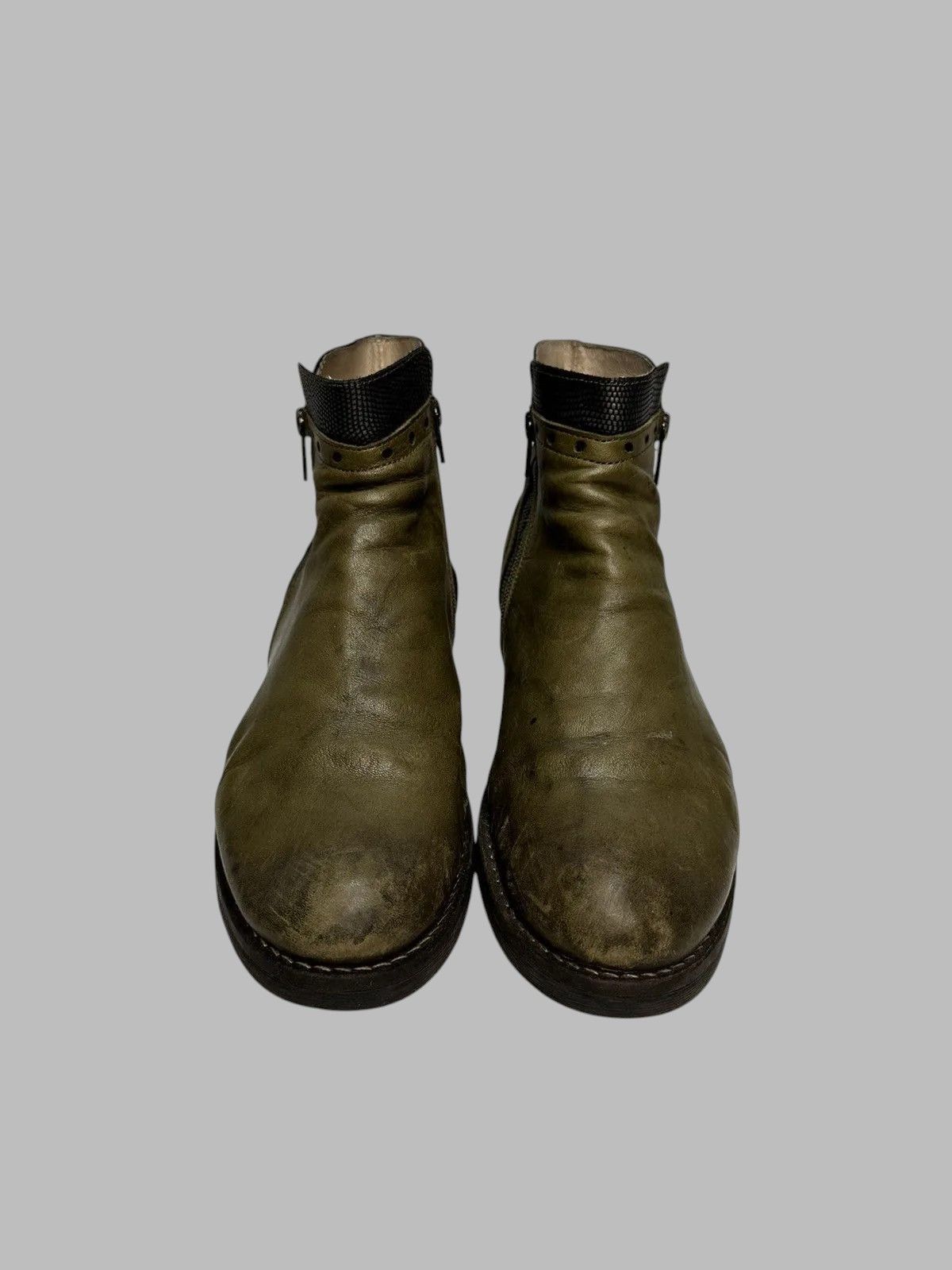 Issey Miyake Rick Owens Inspired Vintage Italian Leather Biker Boots AS98 Size US 9 / IT 39 - 3 Thumbnail