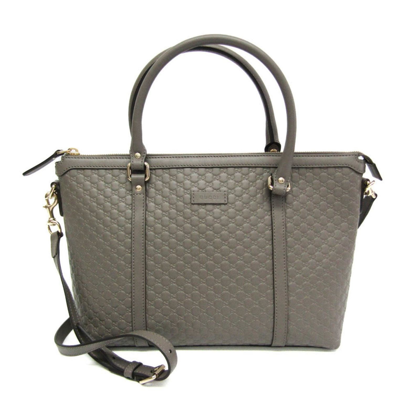 Gucci Gray Leather Micro Guccissima