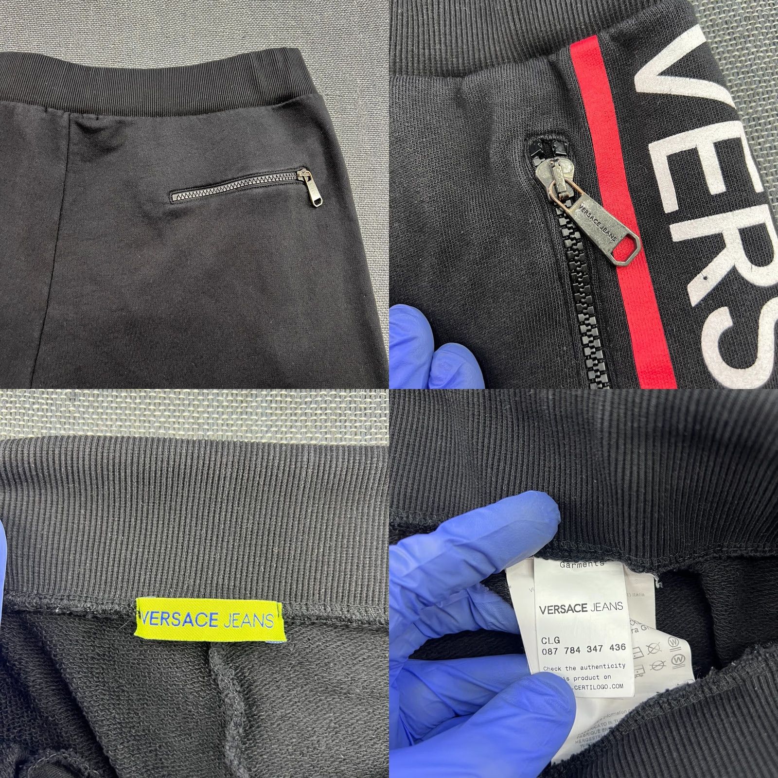 Versace Jeans Couture Versace Jeans Track Pants Mens 3XL Black Spellout Drawstrings Joggers Size US 39 - 10 Thumbnail