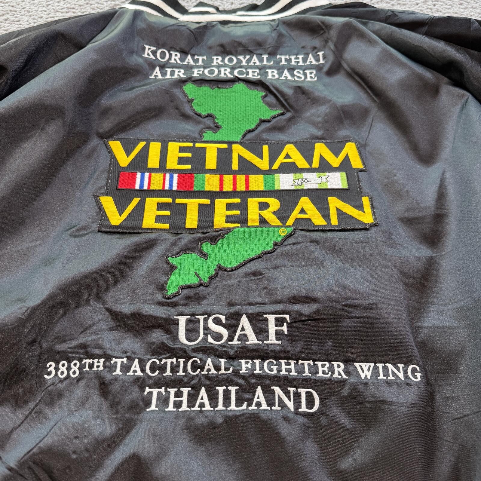 Augusta Sportswear Vintage USAF Vietnam Veteran Satin Bomber Jacket Korat XL Size US XXL / EU 58 / 5 - 8 Thumbnail