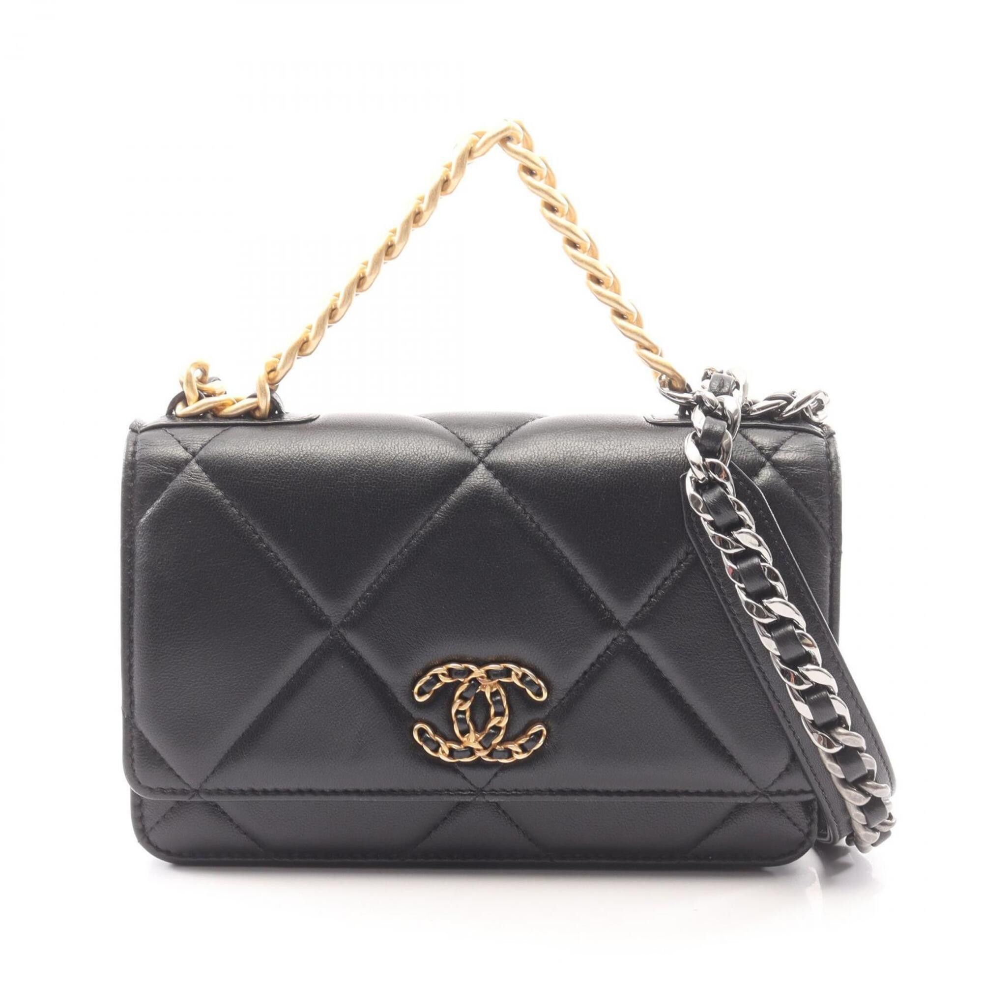 Chanel Chanel 19 Dixneuf Combination Hardware 2-Way Shoulder Bag/Handbag Lambskin Leather Women's Black AP0957 Size ONE SIZE - 1 Thumbnail