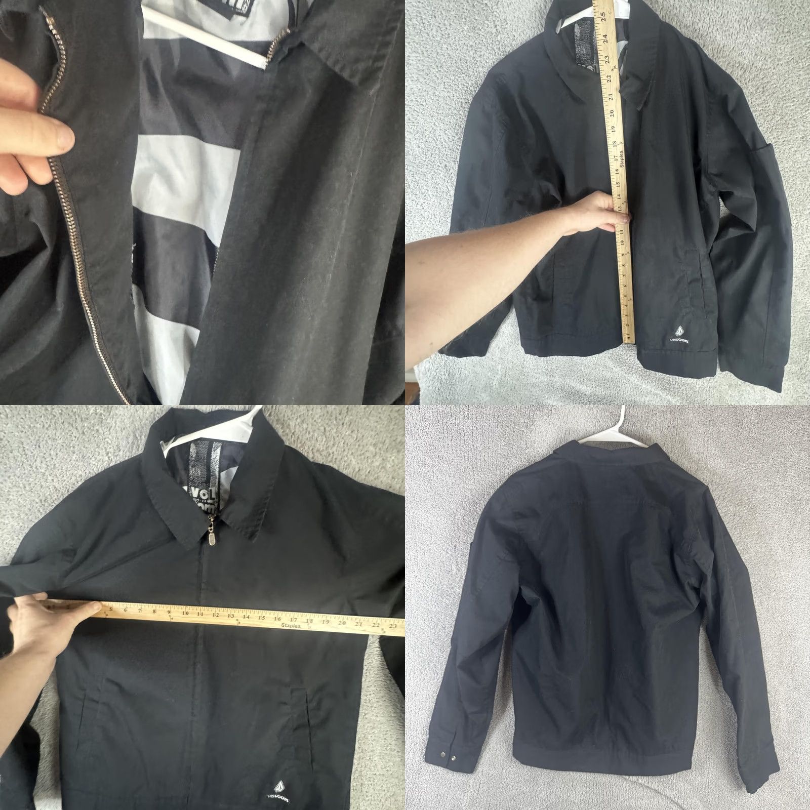 Volcom Volcom Jacket Mens S Black Canvas Windbreaker Full Zip Lined Lightweight Nylon Polyester Outer Shell Casual Spring Slim Fit Size US S / EU 44-46 / 1 - 8 Thumbnail