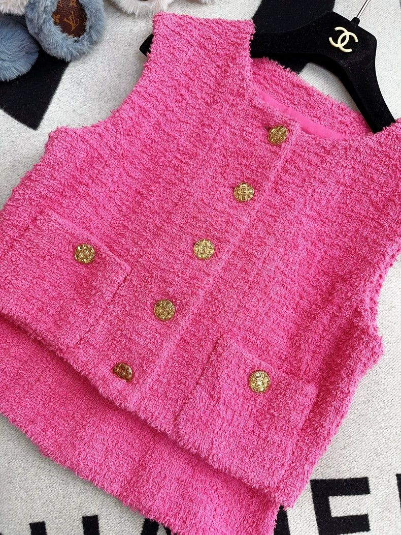 Chanel Chanel 22S peach pink short braided vest Size S / US 4 / IT 40 - 3 Thumbnail