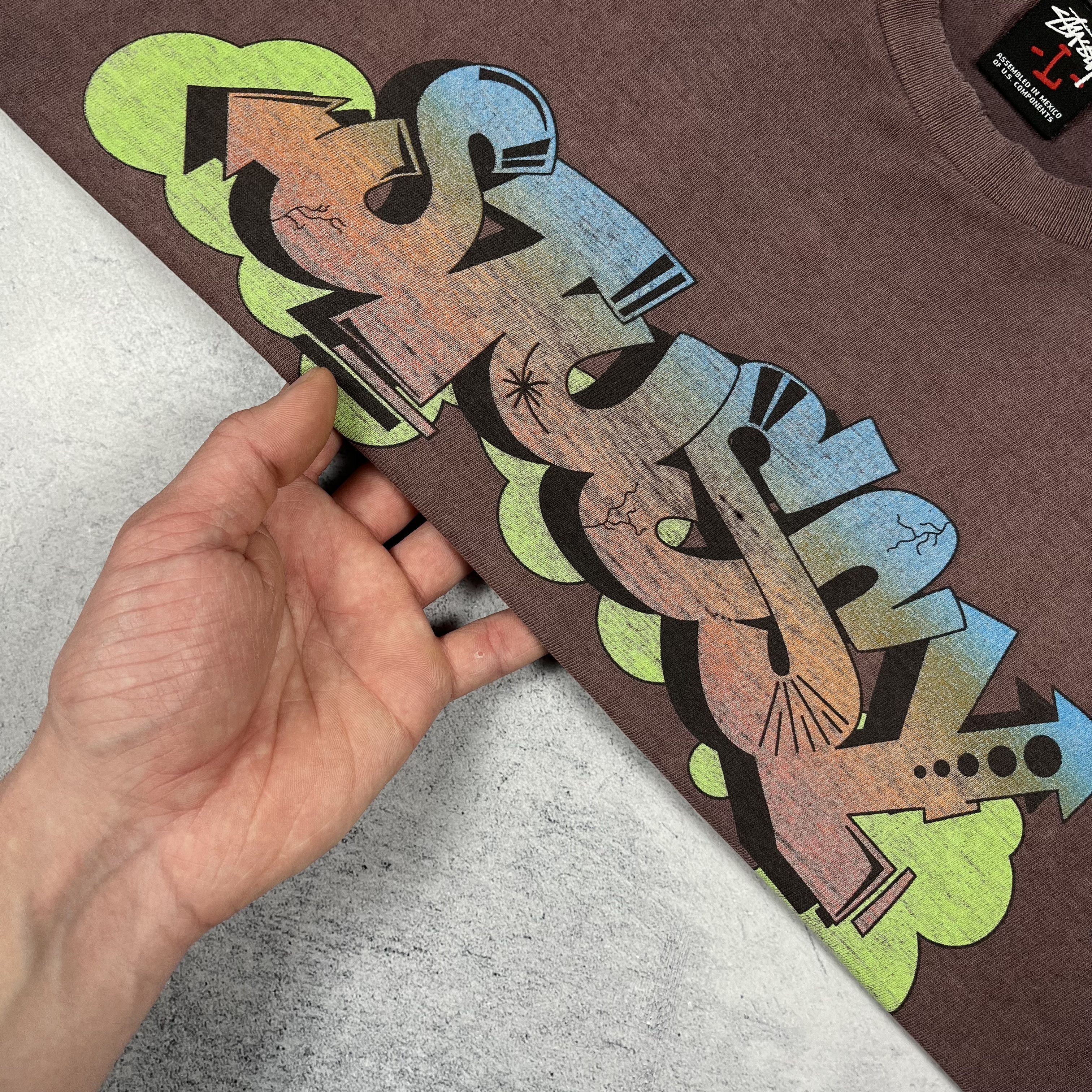 Stussy Vintage Stussy Graffiti Sunfaded Brown T Shirt 2000’s Size US L / EU 52-54 / 3 - 16 Thumbnail