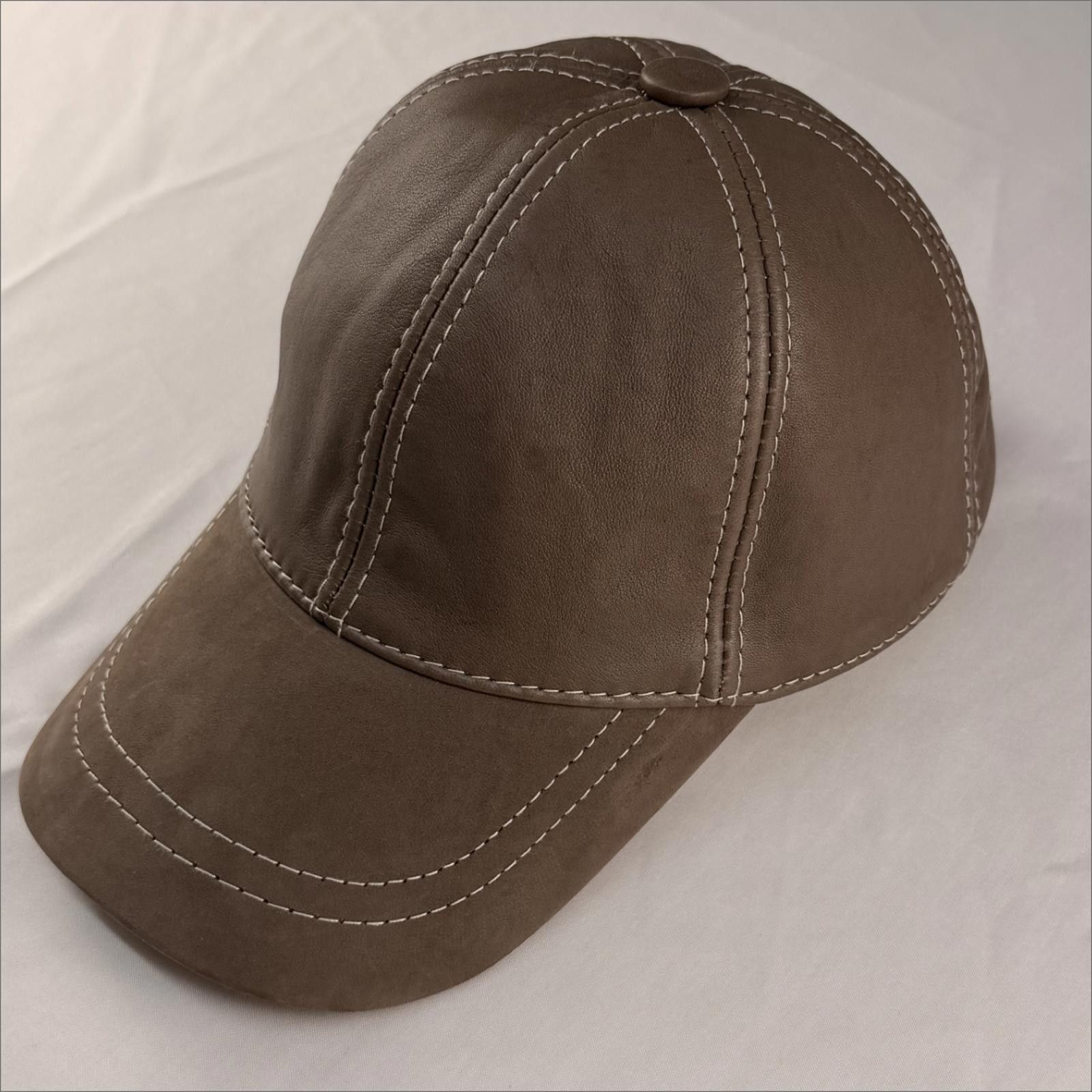 Other Real Leather Hat | Dark Brown | Minimalist Design 056 Size ONE SIZE - 3 Thumbnail