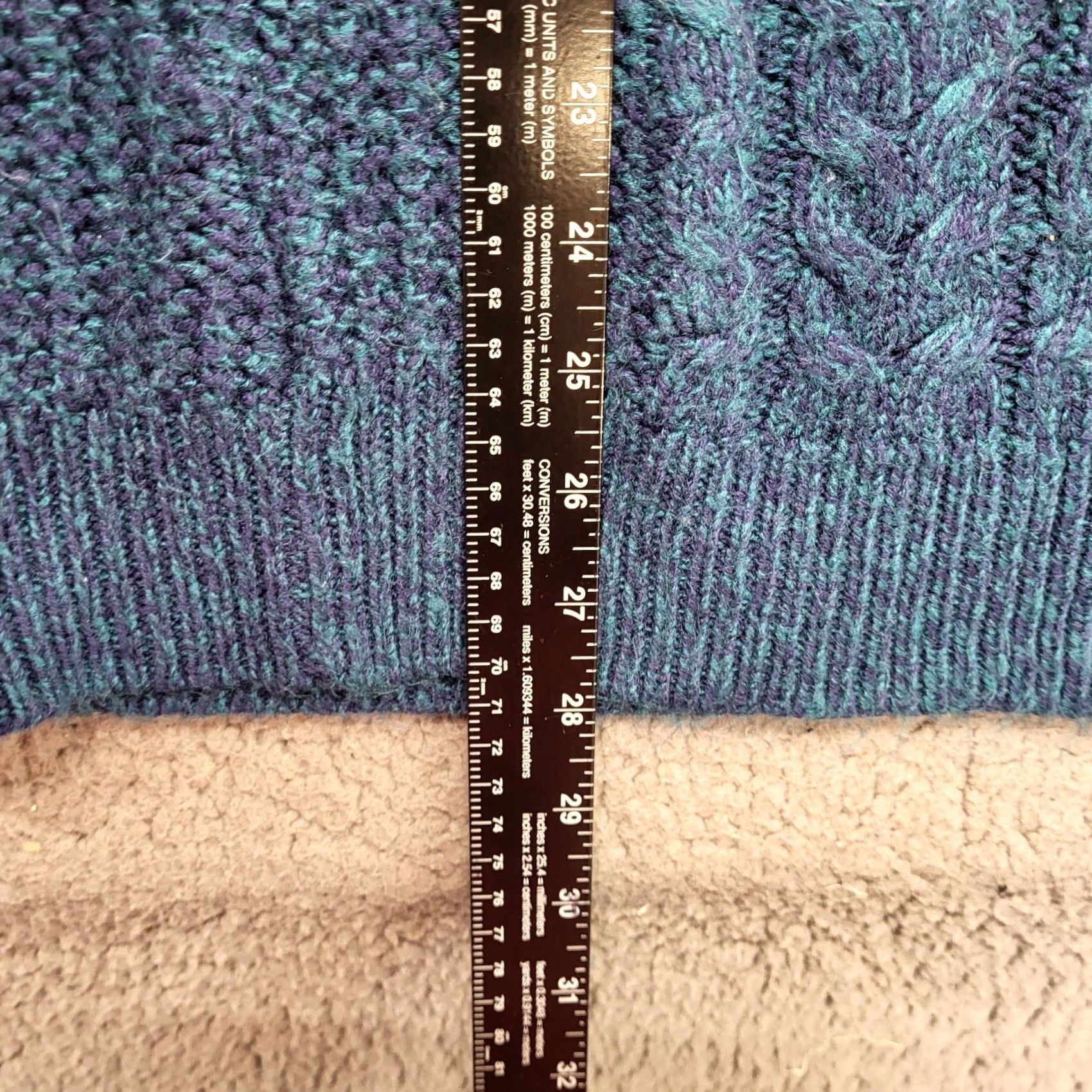 Worthington Worthington Sweater Womens 1X Blue Cowl Cap Sleeve Chunky Cable Knit Top Vest Knit Style Tunic Size XL / US 12-14 / IT 48-50 - 7 Thumbnail