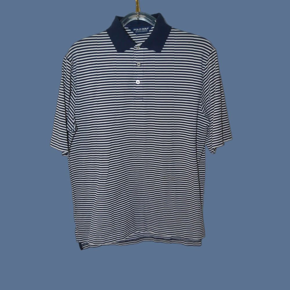 Polo Ralph Lauren VINTAGE Polo Ralph Lauren Polo Shirt Stipe L Cotton Size US L / EU 52-54 / 3 - 1 Thumbnail
