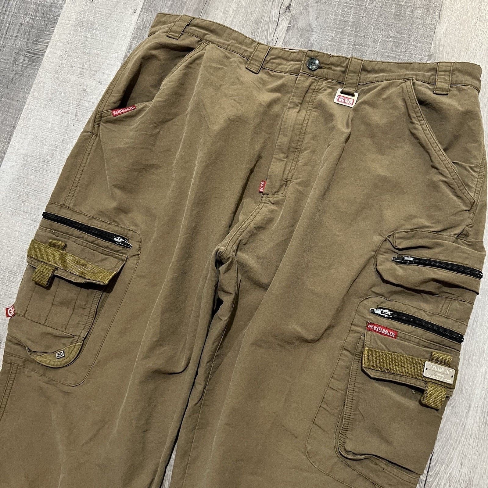 Ecko Unltd. Echo Unltd Baggy Paratrooper Cargo Pants Brown Baggy 40 Size US 40 / EU 56 - 3 Thumbnail