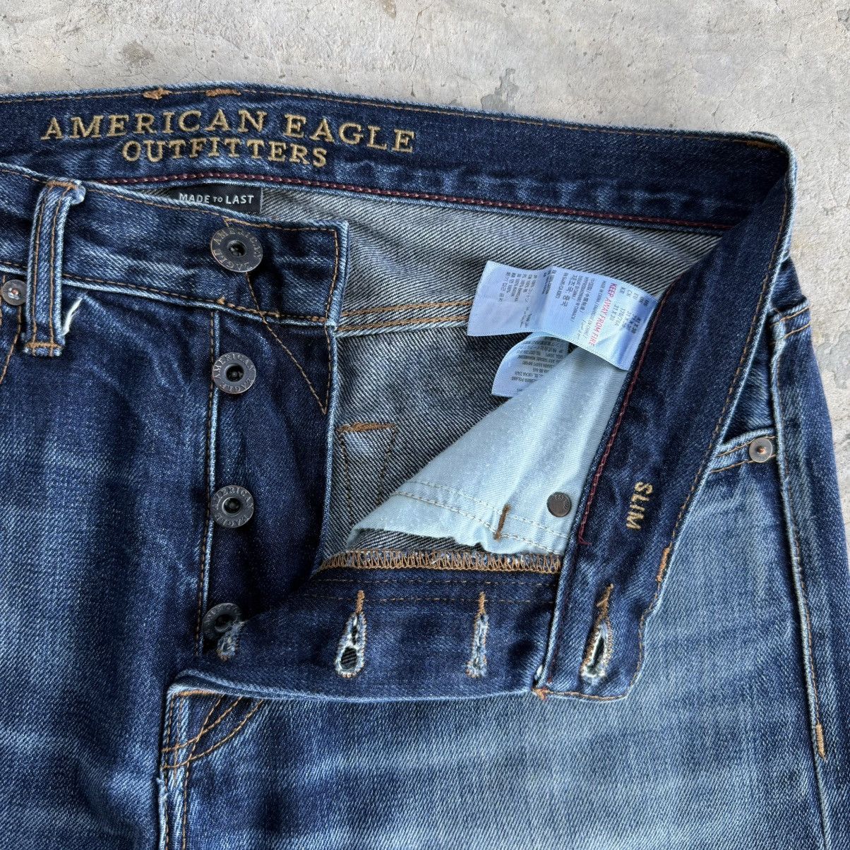 Japanese Brand W34x30 Vintage America Eagle Selvedge Denim Ripped Jean Pant Size US 33 - 8 Thumbnail