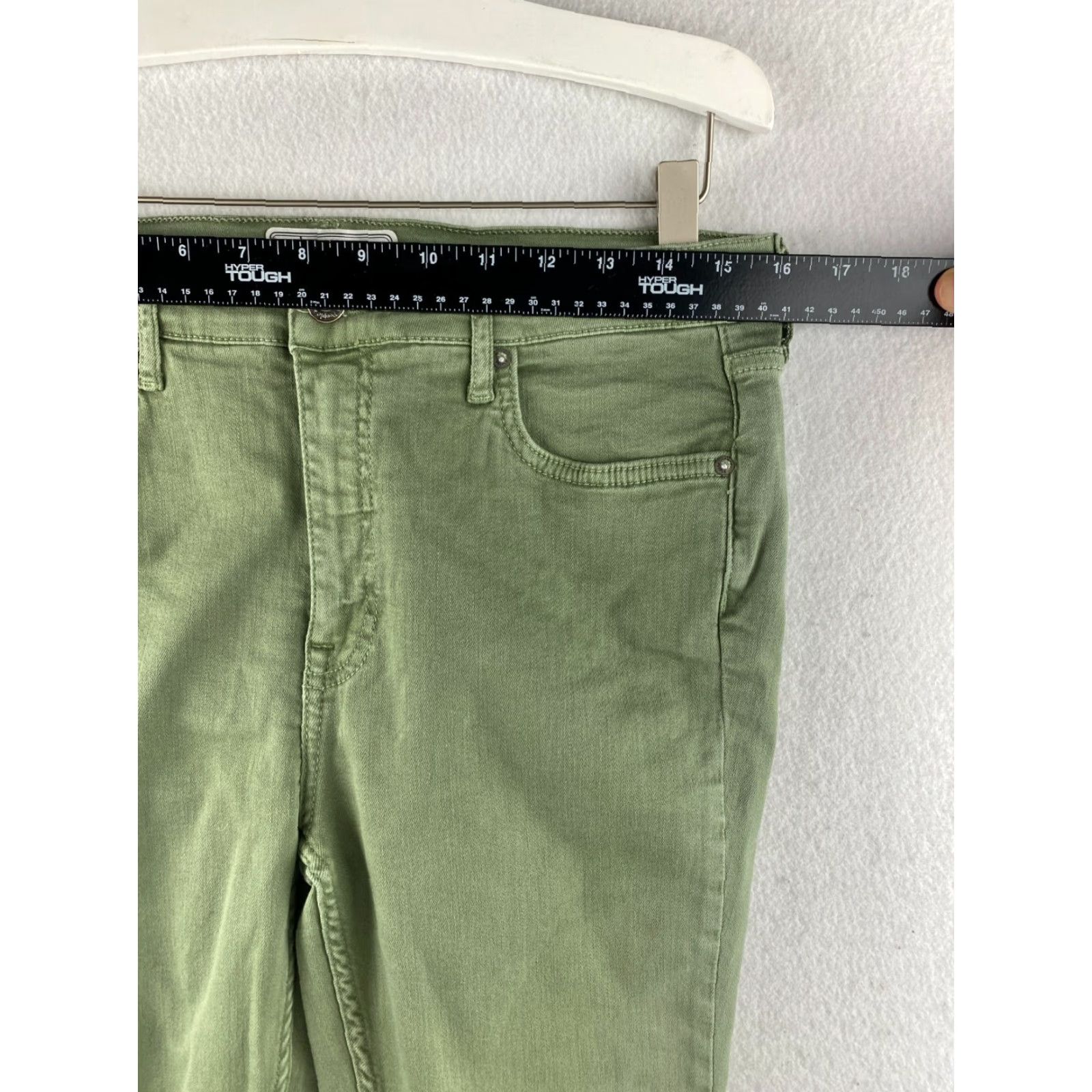Free People Free People Jeans Womens 30 Green Ankle Stretch Denim High Rise Tapper Pants Size 30" / US 8 / IT 44 - 3 Thumbnail