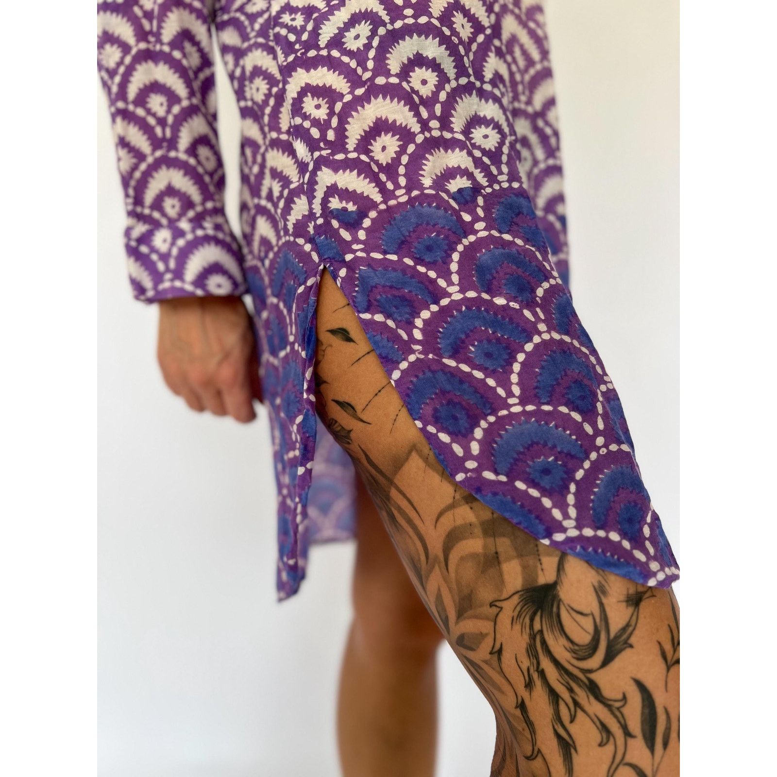 Other Indian Cotton Sheer Tunic Dres Geometric Print Kurti S/M Size M / US 6-8 / IT 42-44 - 7 Thumbnail