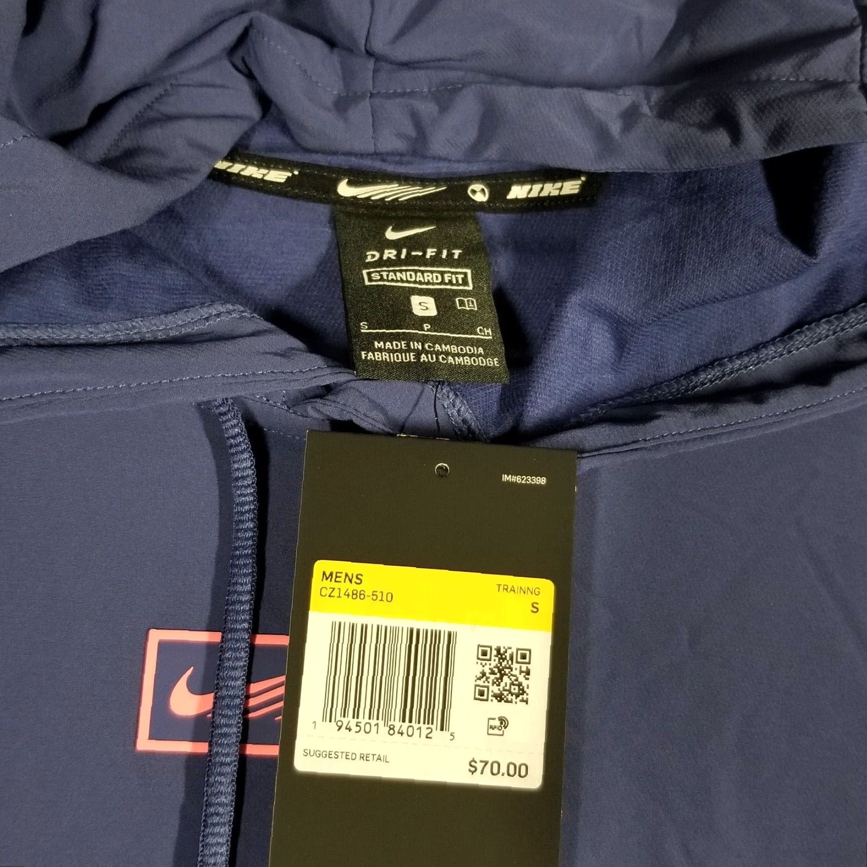 Nike Nike Men's Hooded Woven Pullover Long Sleeve Gym Casual Size Small Blue Pink NEW Size US S / EU 44-46 / 1 - 2 Thumbnail