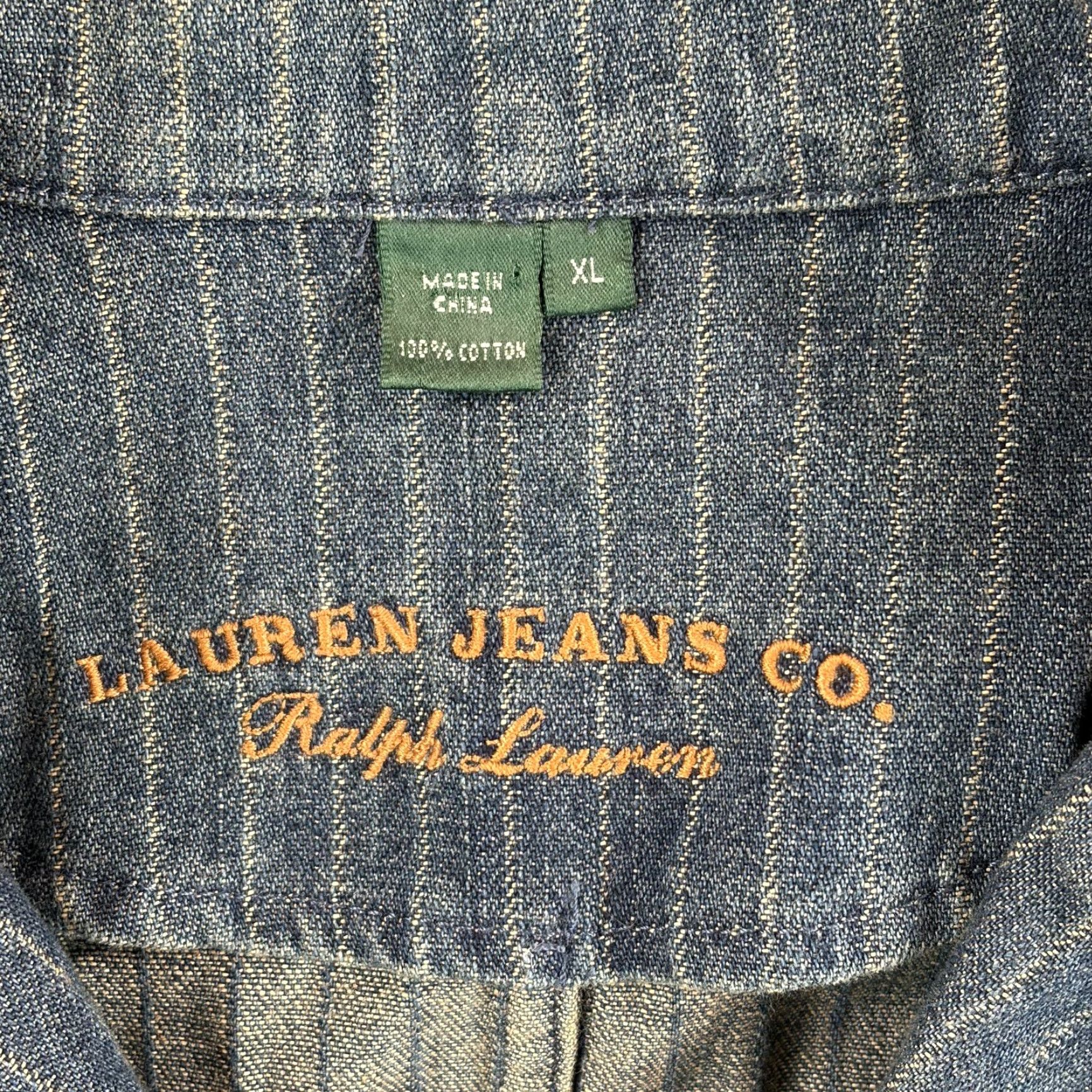 Ralph Lauren VINTAGE Ralph Lauren Denim Jacket Chalkline Indigo XL Women Military Jacket Firemen's Clasps Button Pockets All Seasons Size 40" / US 18 - 2 Thumbnail
