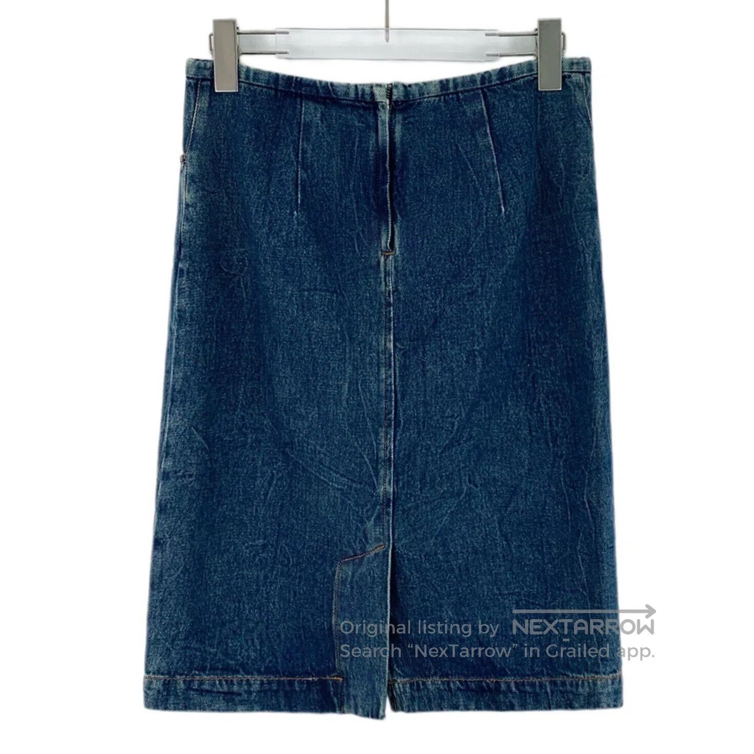 Sportmax Sportmax size S Dark Blue Cotton Casual Denim Skirt| Size 35" - 2 Thumbnail