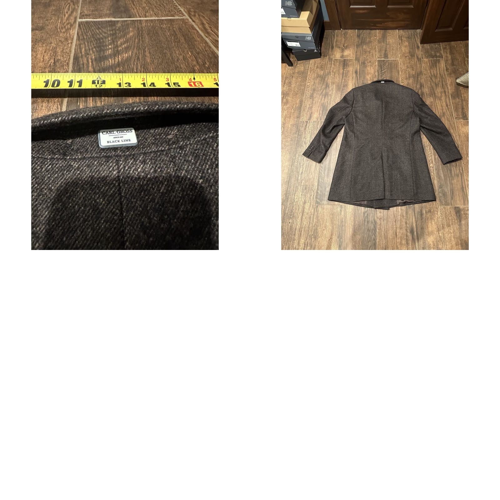 Vintage Carl Gross Black Line x Loro Piana 48R Sport Coat Mens Wool Gray Double-Breasted Notch Lapel 4-Button Regular Vintage No Size 48R - 10 Thumbnail