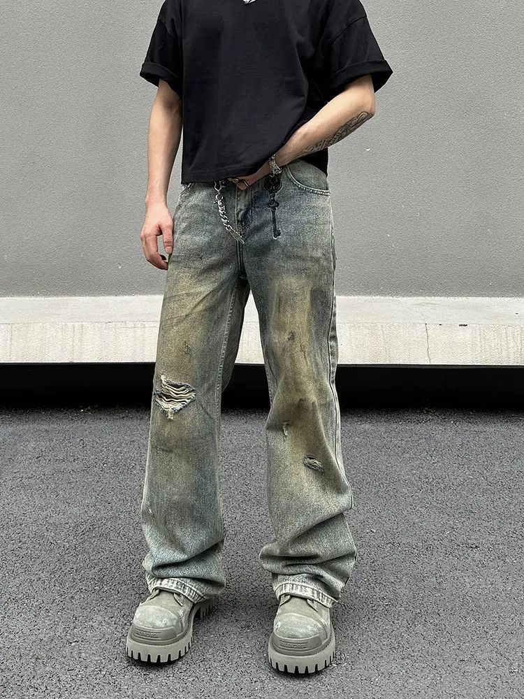 Japanese Brand × Jean Distressed Blue Denim Jeans Size US 32 / EU 48 - 1 Thumbnail