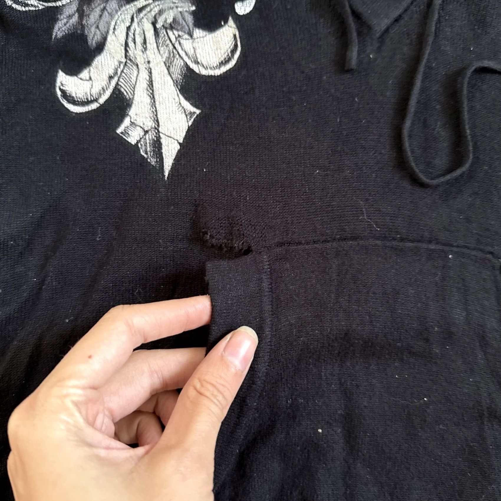 Affliction VINTAGE Sinful Affliction Hoodie Sweatshirt Cross Knit Black Sz S Womens Bell Sleeve Pullover Size S / US 4 / IT 40 - 5 Thumbnail