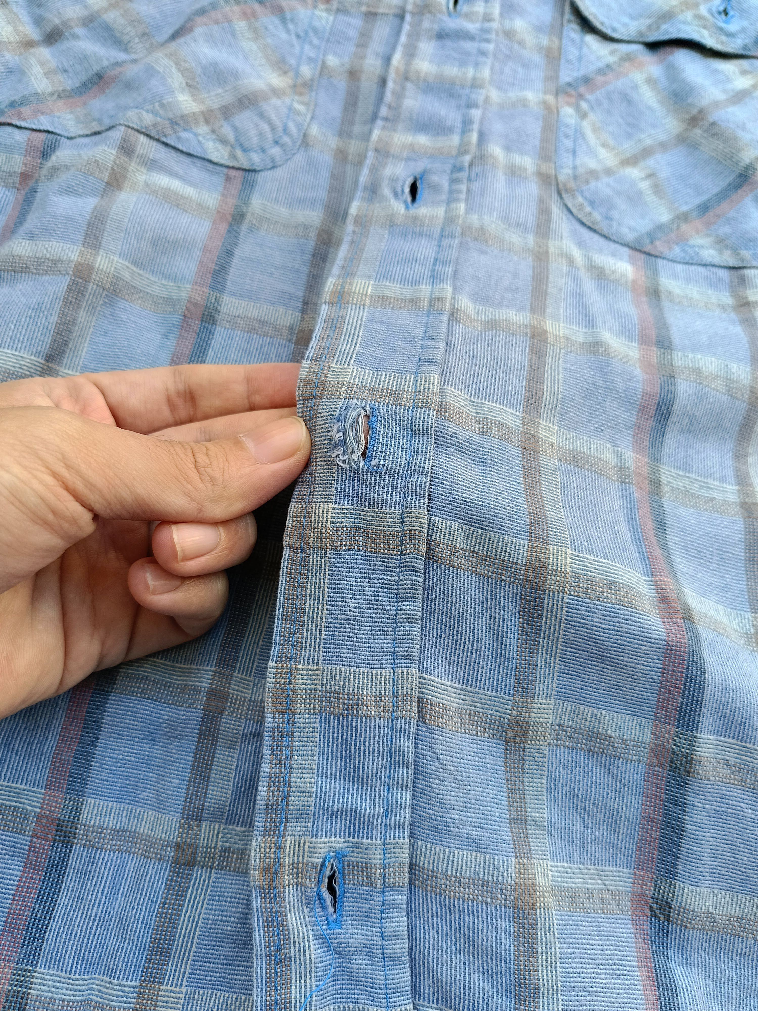 Sugar Cane SUGAR CANE Union Made blue check work clothing shirt medium Size US M / EU 48-50 / 2 - 14 Thumbnail