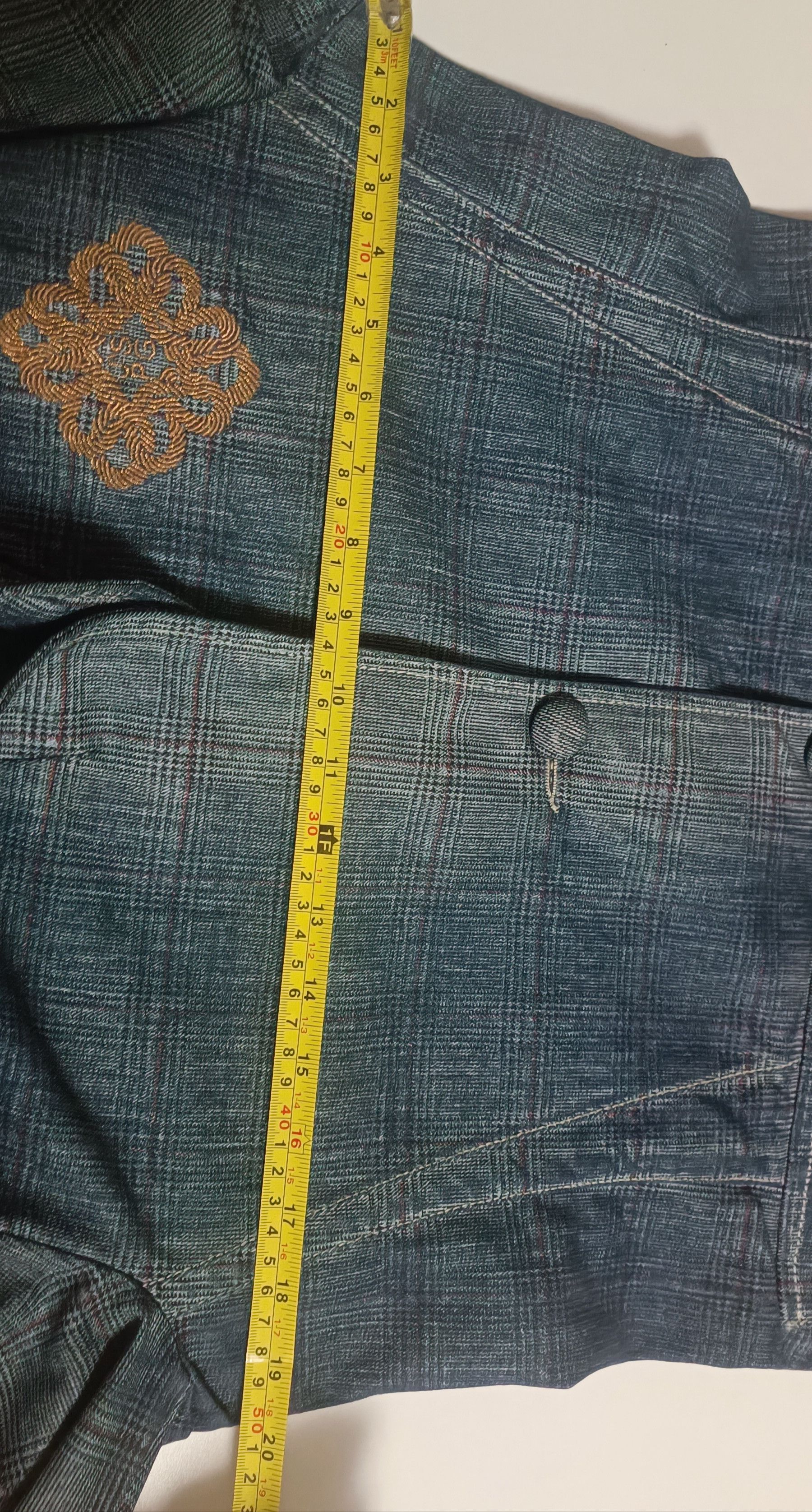 Jean Paul Gaultier Blue denim jacket with tartan print Size L / US 10 / IT 46 - 20 Thumbnail