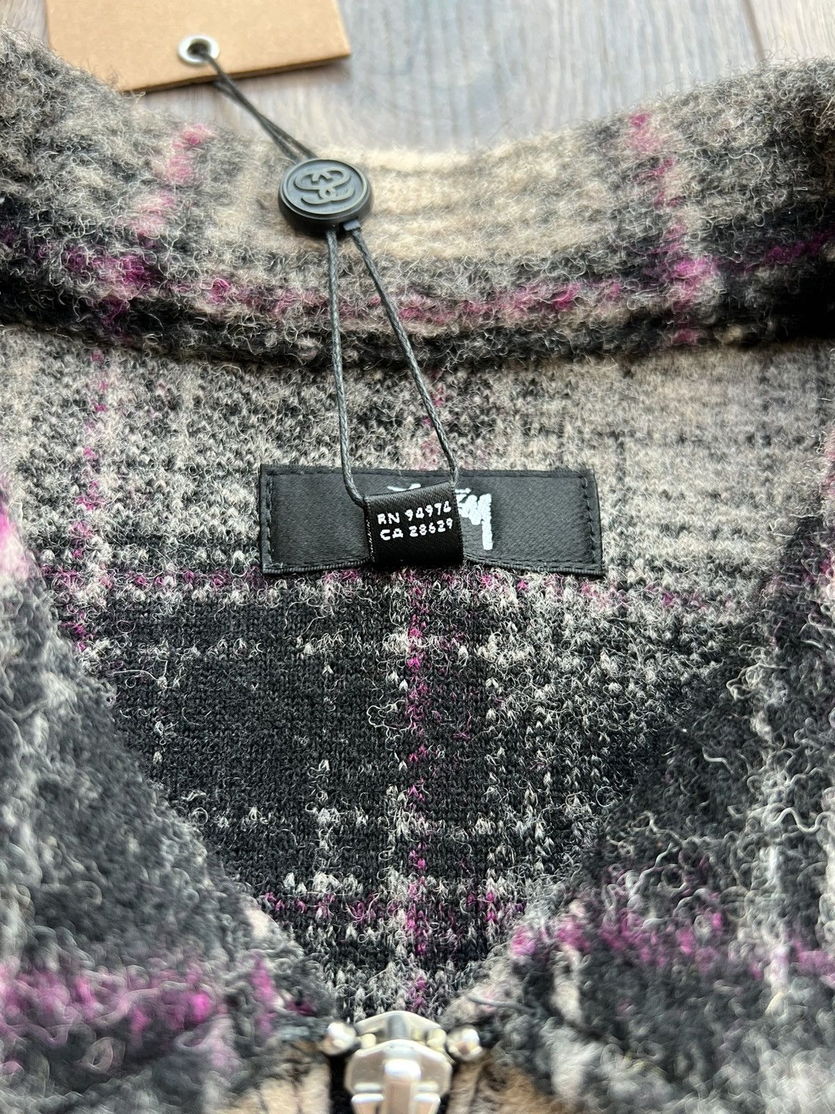 Stussy Stussy Wool Plaid Zip Shirt Jacket Lilac Size US L / EU 52-54 / 3 - 6 Thumbnail