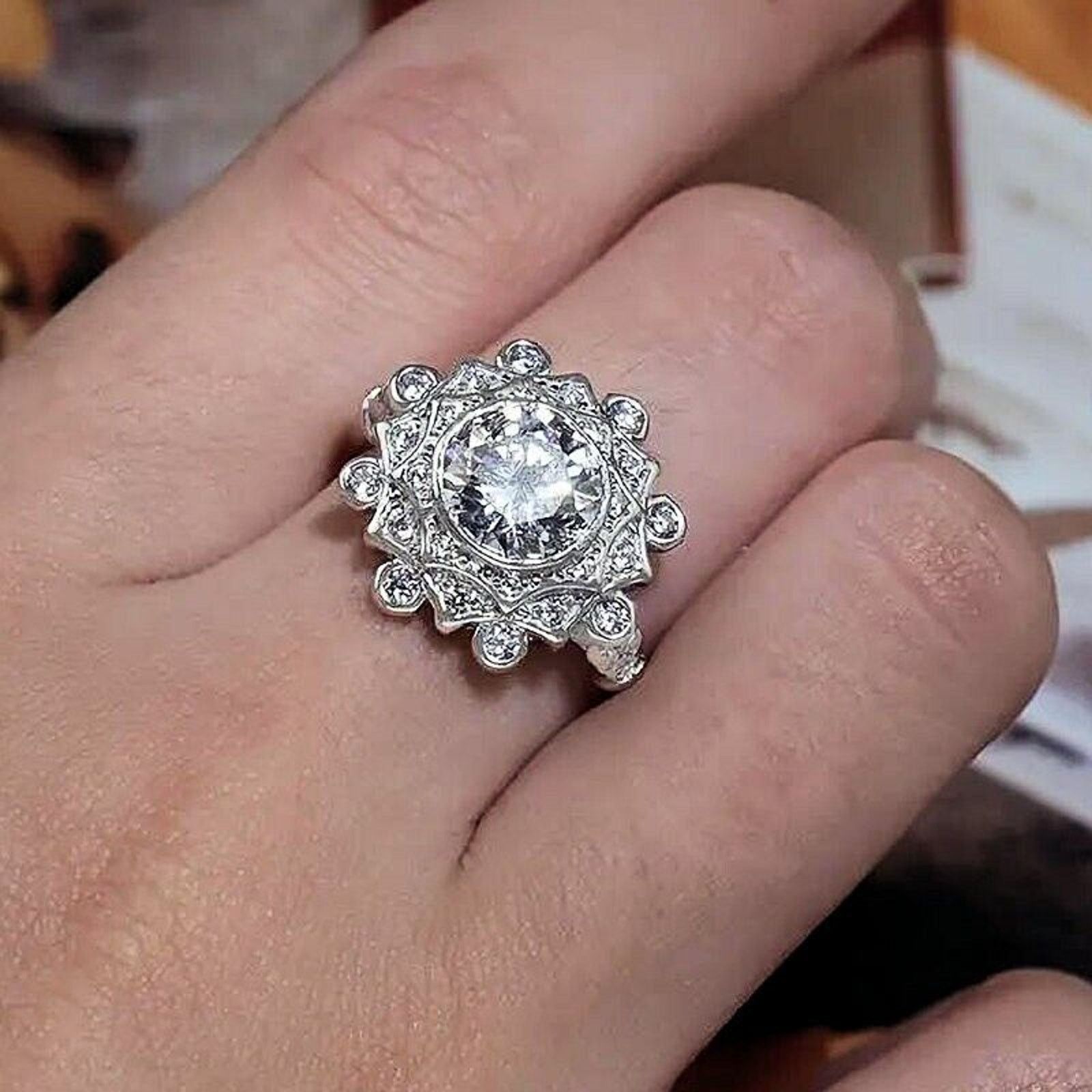 Other 2ct Moissanite Ring 925 Sterling Silver Certificate Box Sz 7 Size ONE SIZE - 4 Thumbnail
