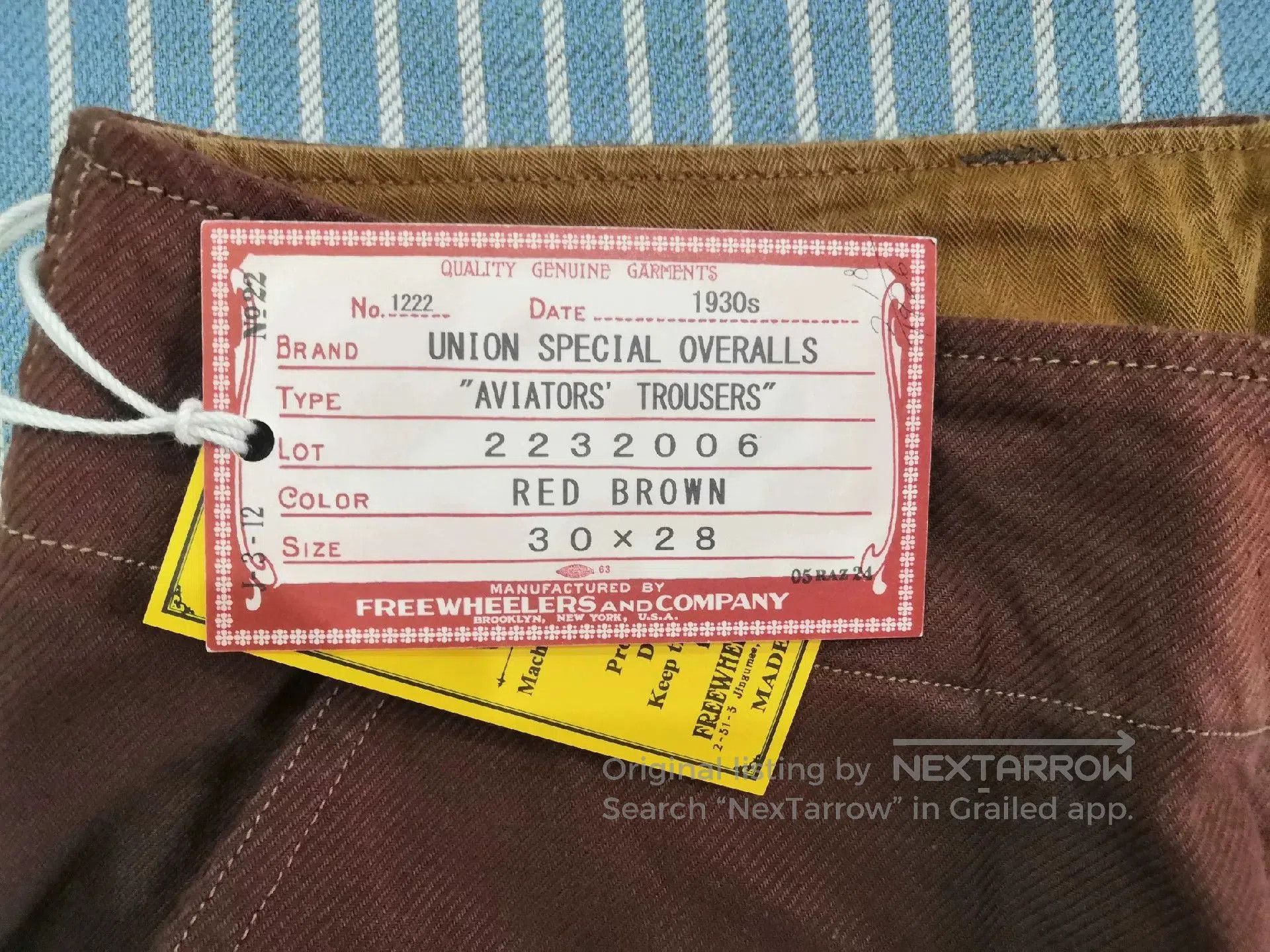 Freewheelers Freewheelers Aviators Trousers Red Brown. Size US 30 / EU 46 - 4 Thumbnail