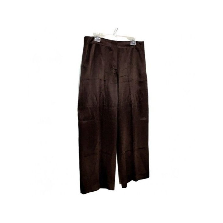 DKNY DKNY Silk Brown Wide Leg Pants Slacks sz 12 Size 34" / US 12 / IT 48 - 6 Thumbnail