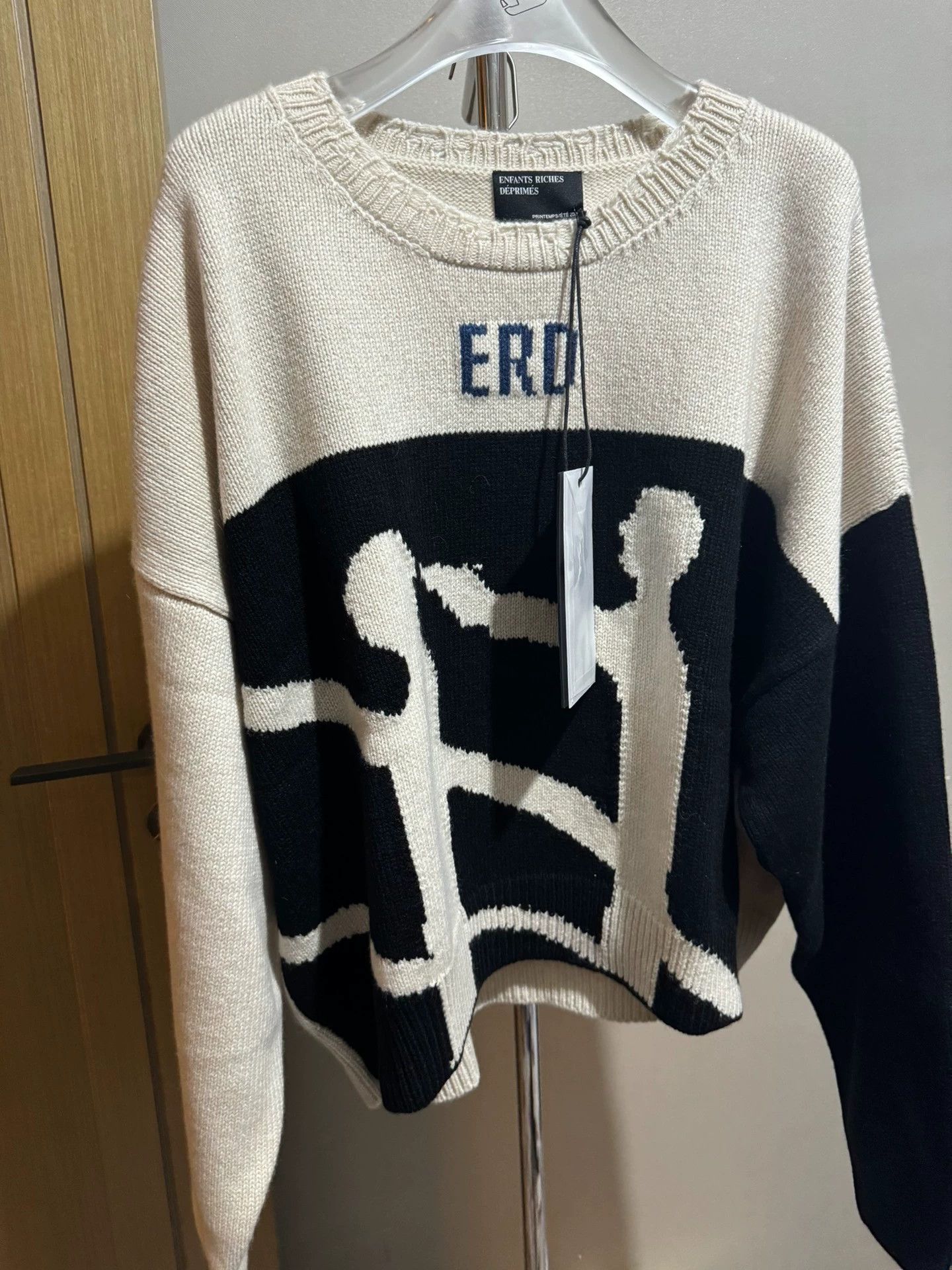 Enfants Riches Deprimes Enfants Riches Deprimes Cashmere sweater with beige infernal affairs pattern Size US L / EU 52-54 / 3 - 1 Thumbnail