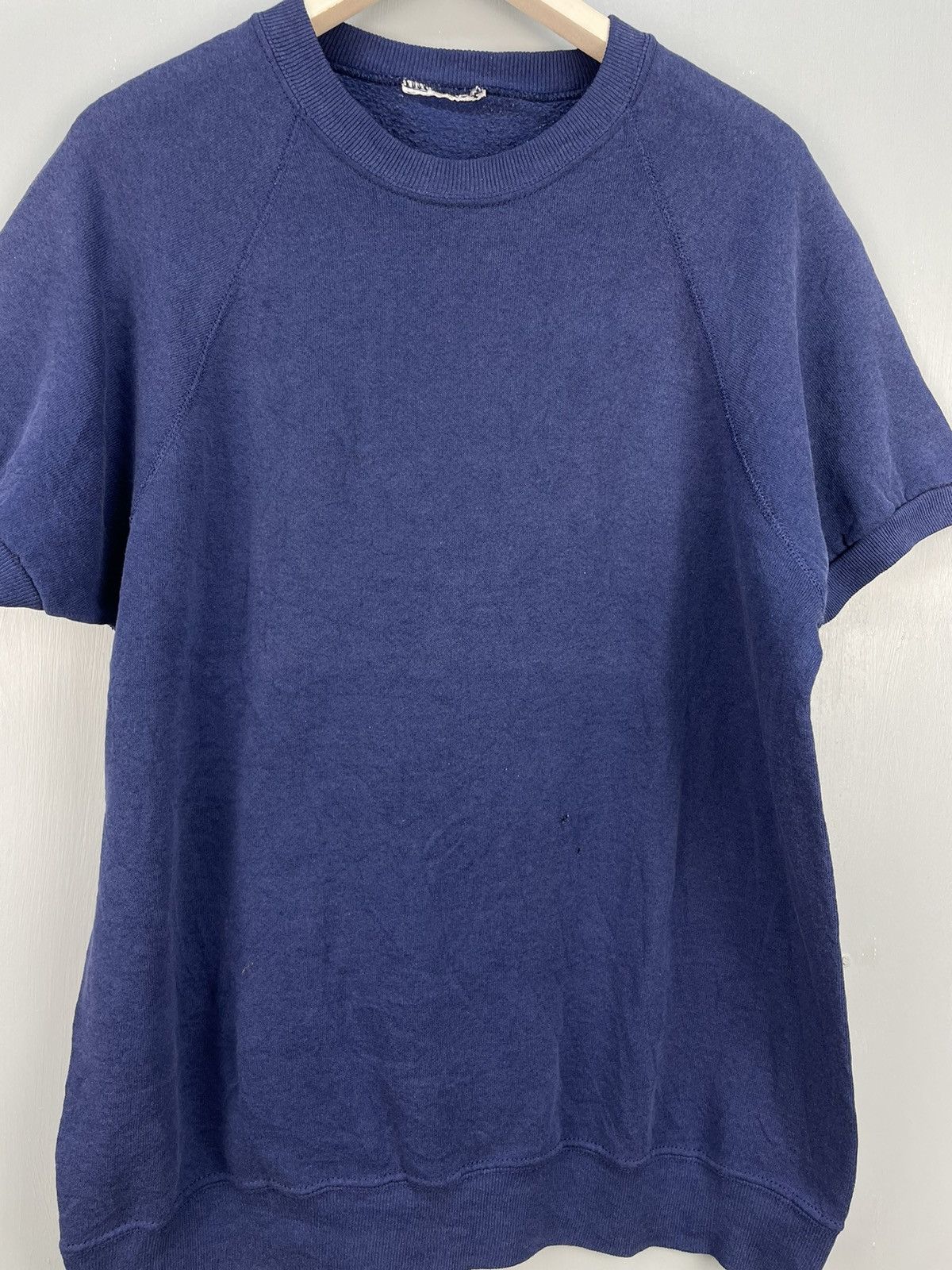 Vintage Vintage 80s Plain half sleeve sweatshirt Size US L / EU 52-54 / 3 - 3 Thumbnail