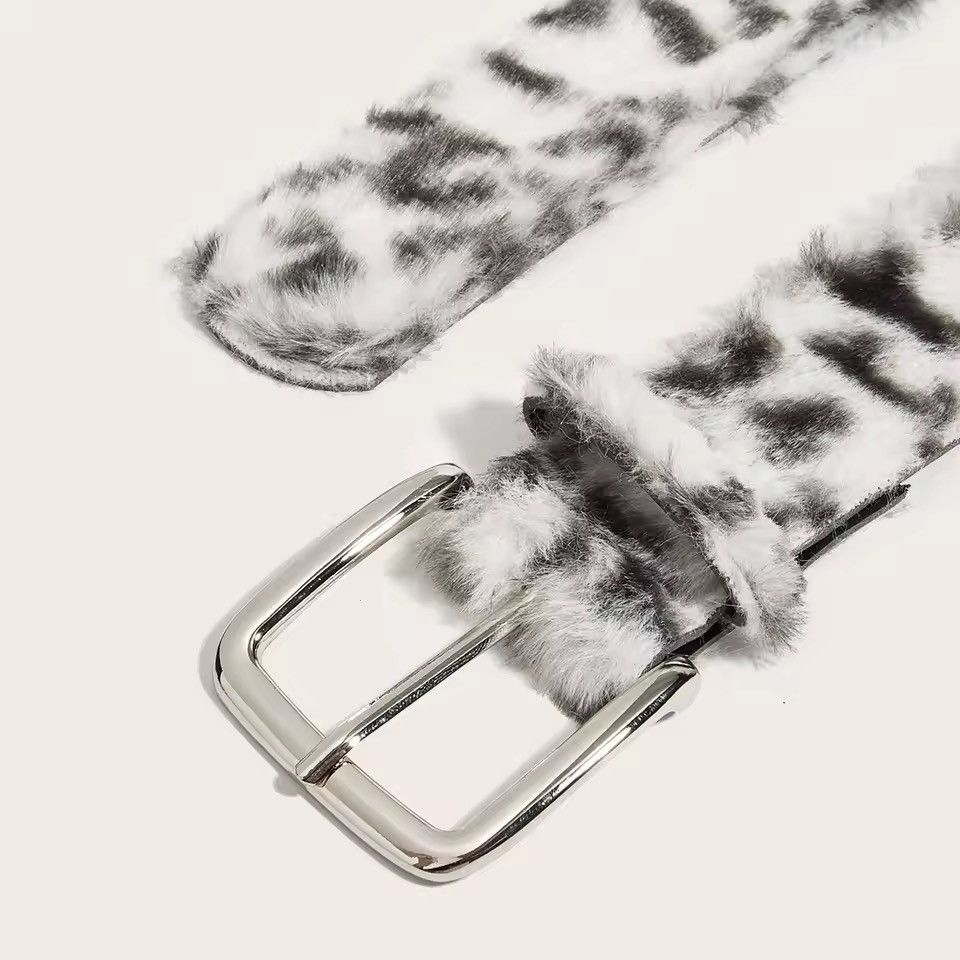 Japanese Brand Leopard PU Leather belt Size ONE SIZE - 2 Thumbnail
