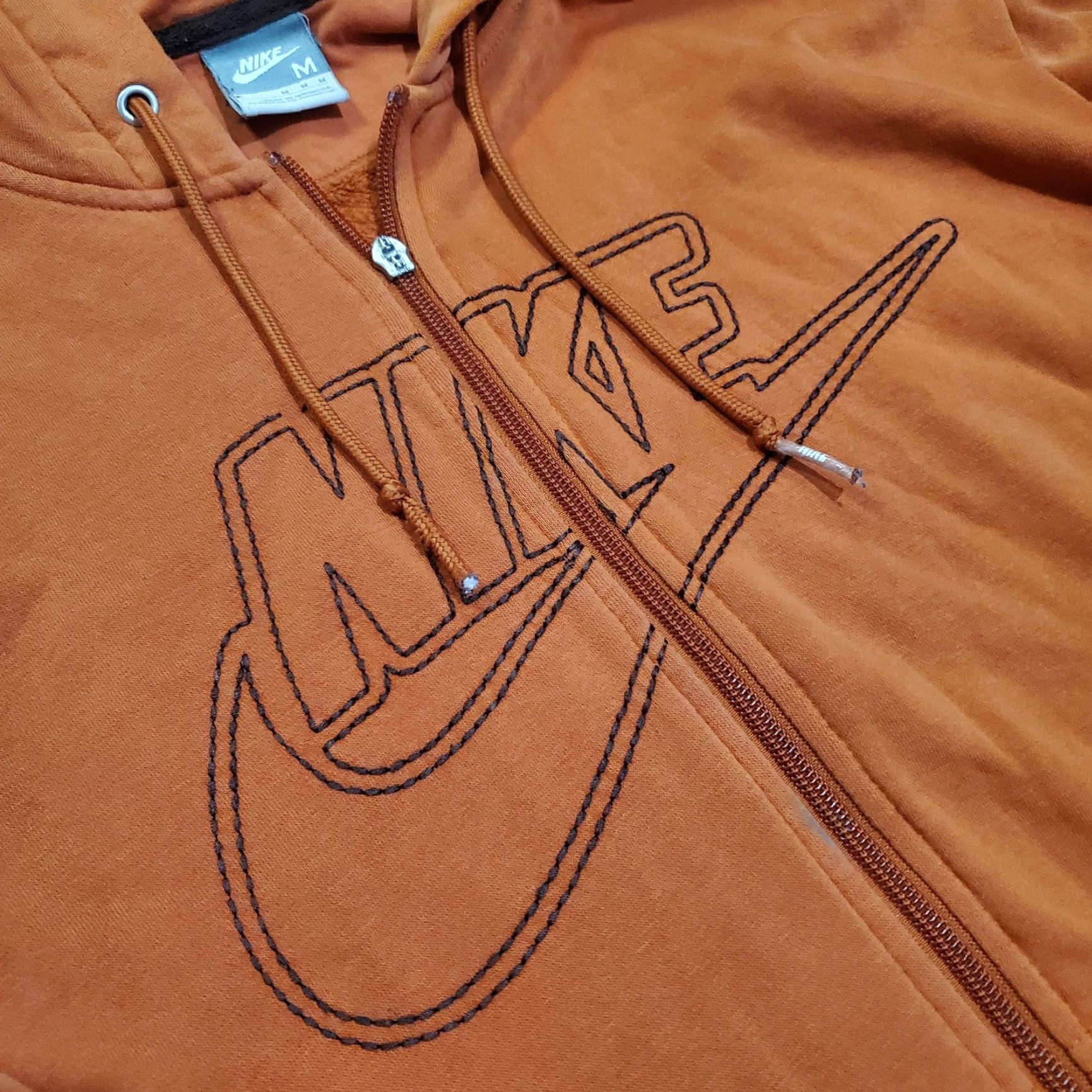 Nike Nike Hoodie Mens Medium Orange Full Zip Fleece Swoosh Logo Graphic Sweatshirt Size US M / EU 48-50 / 2 - 5 Thumbnail
