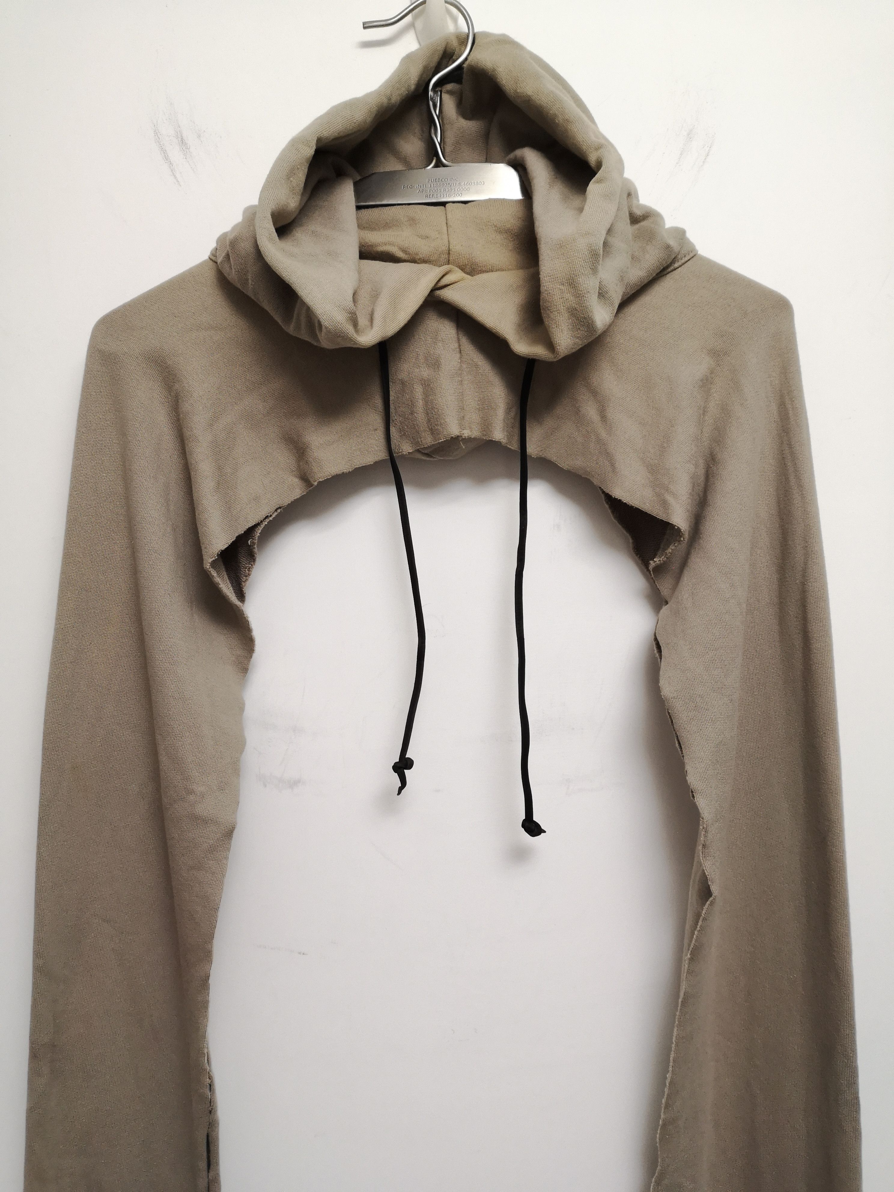 Attachment × Japanese Brand Dusty Sand Cotton Loop Back Swestshirt Hooded Sleeves Scarf Size ONE SIZE - 1 Thumbnail