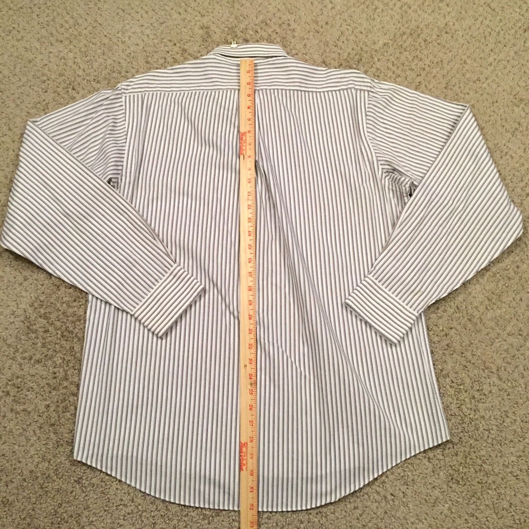 Chaps Chaps Shirt Mens Large Beige Striped Long Sleeve Button Up Twill Size US L / EU 52-54 / 3 - 6 Thumbnail