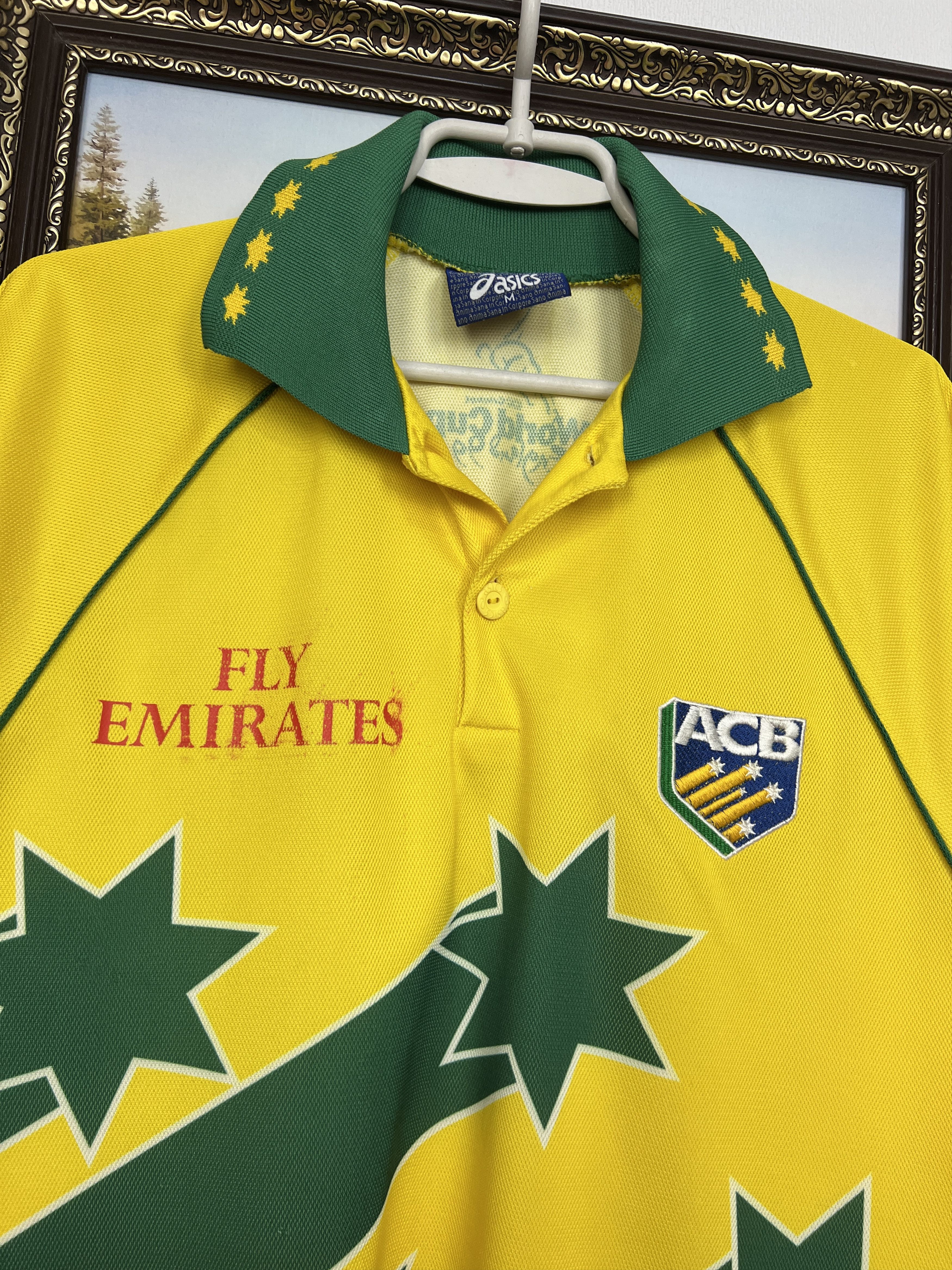 Asics Vintage 90's Australia World Cup Cricket Shirt Jersey Trikot Size US M / EU 48-50 / 2 - 3 Thumbnail