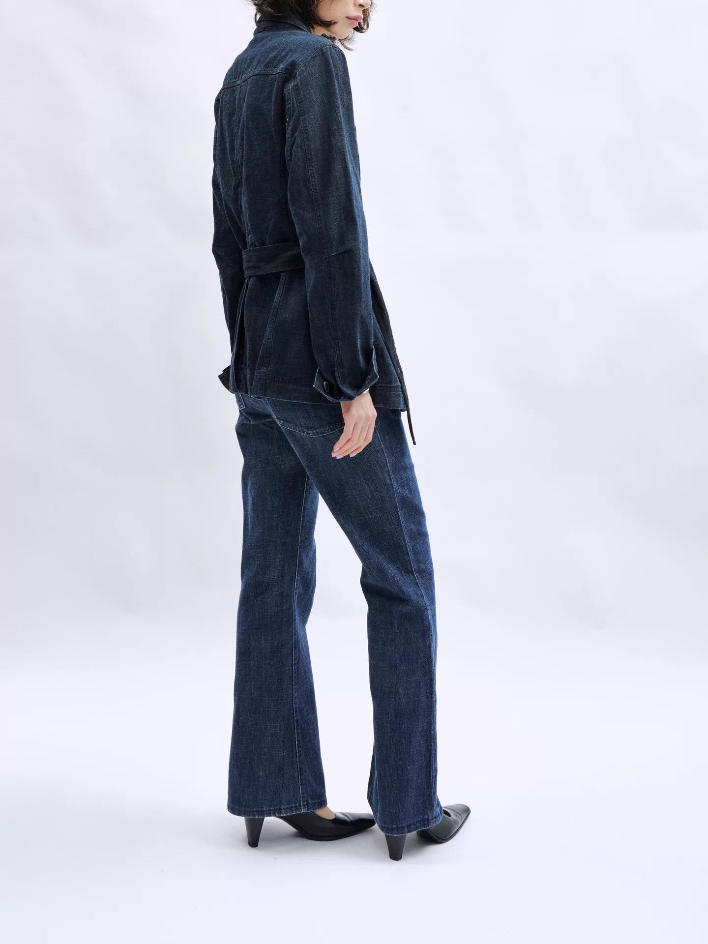 Miu Miu MIU MIU 2000s Y2K Low-Rise Flared Washed Jeans Size 26" / US 2 / IT 38 - 6 Thumbnail