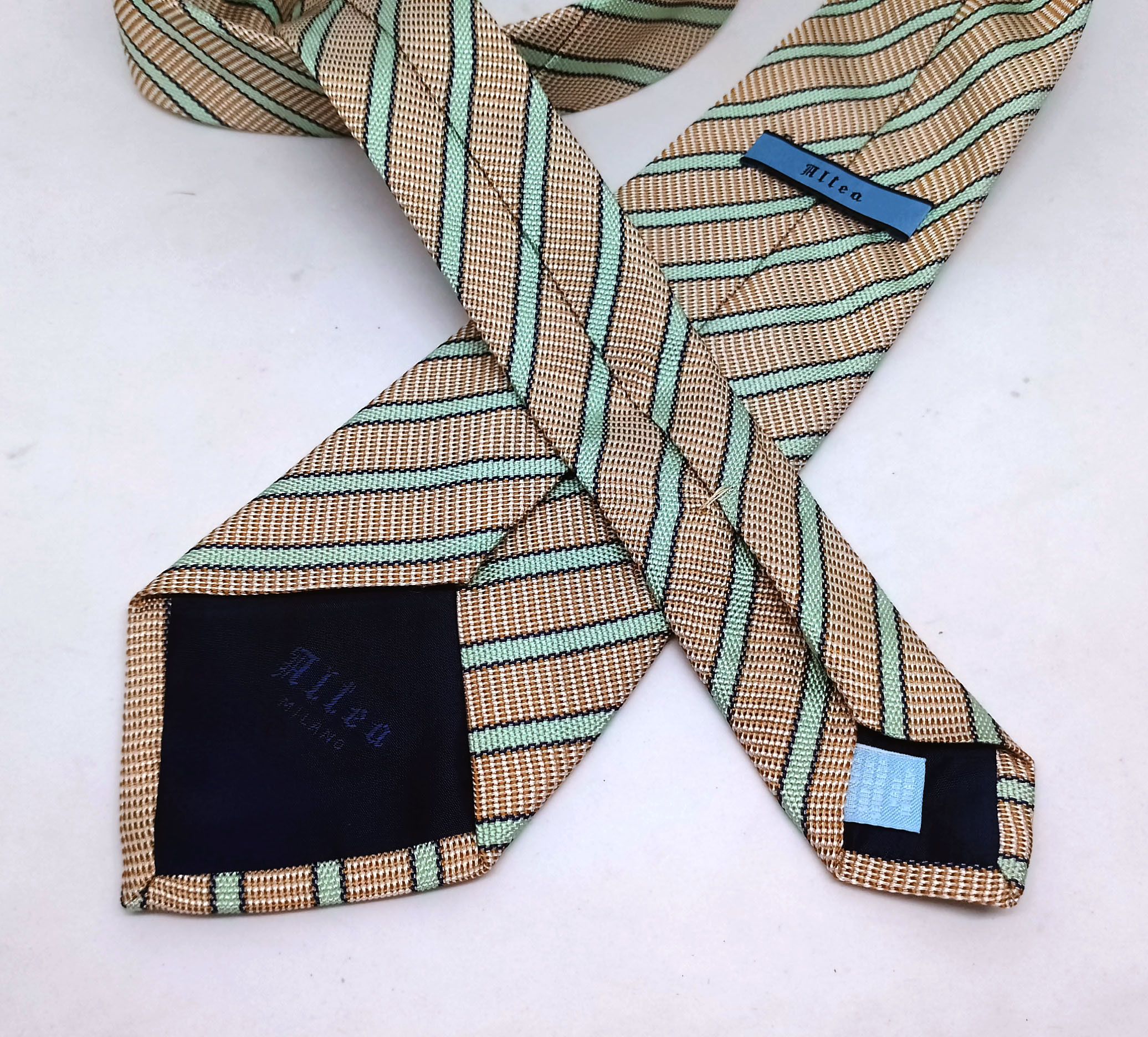 Altea Altea Milano Yellow Beige Silk Tie – Made in Italy Size ONE SIZE - 2 Thumbnail