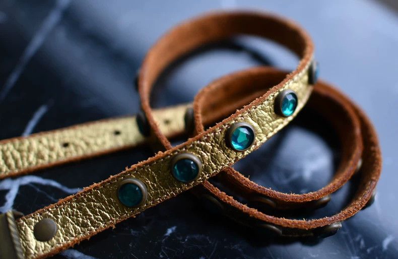 Number (N)ine Number (N)ineMiyashita Takahiro 07 Rivet Emerald Belt 2503- Size ONE SIZE - 3 Thumbnail