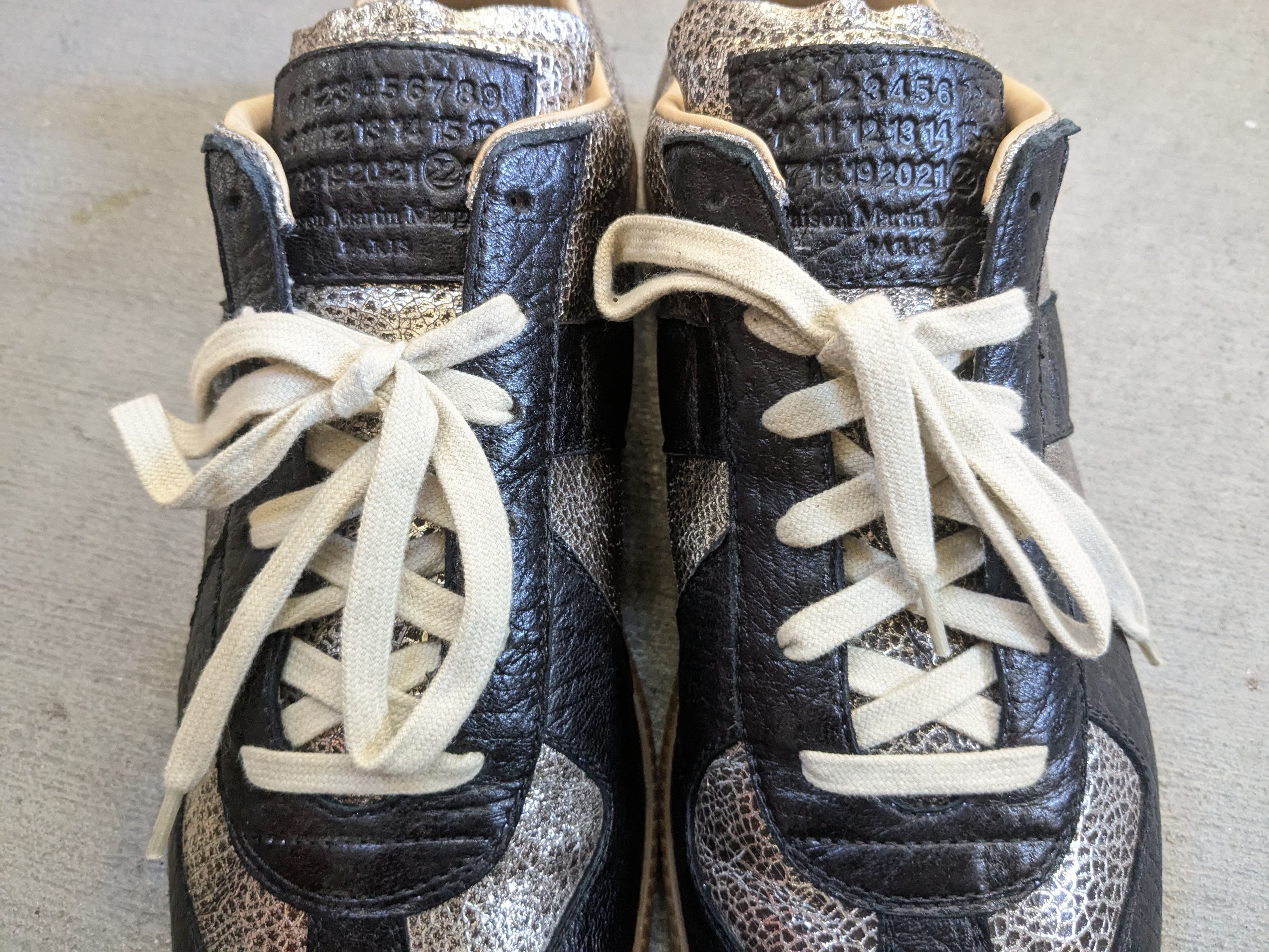 Maison Margiela GAT Replica Black Silver 8.5 41.5 Low Top