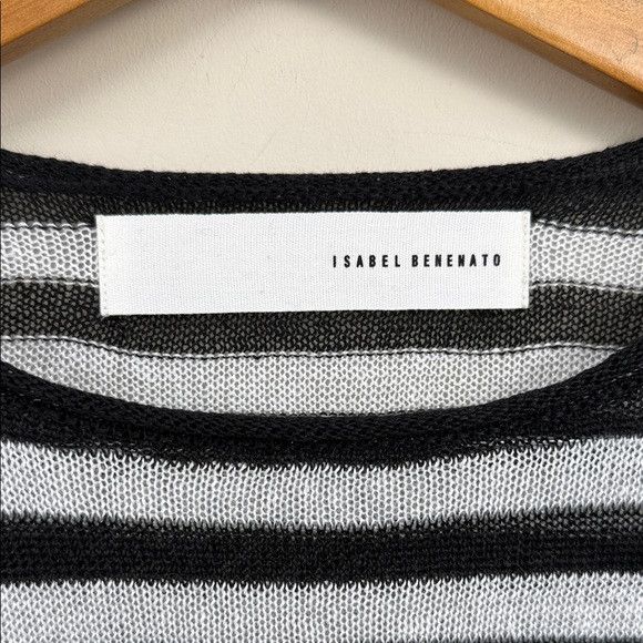 Isabel Benenato Isabel Benenato Monochrome Striped flax Crewneck Sweater XL Size US XL / EU 56 / 4 - 3 Thumbnail