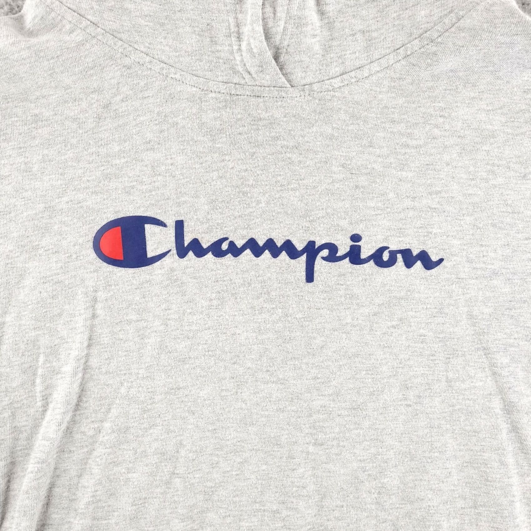 Champion Champion Hoodie Womens Large Gray Sweatshirt Spellout Logo Relaxed Fit Size L / US 10 / IT 46 - 3 Thumbnail
