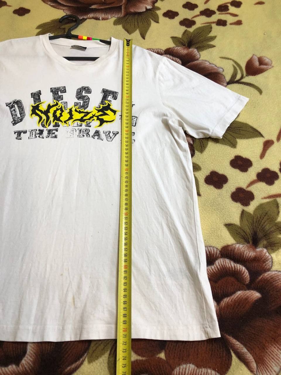 Diesel Diesel Men's White Graphic Print Short Sleeve T-Shirt Cotton Size US L / EU 52-54 / 3 - 14 Thumbnail